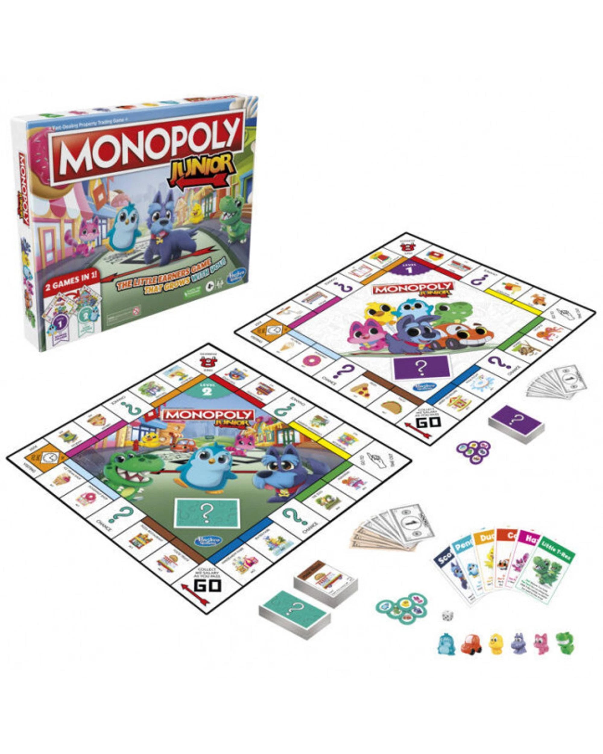 1 Monopoly Junior 2-in-1 Edition Board Game, 1 of 1
