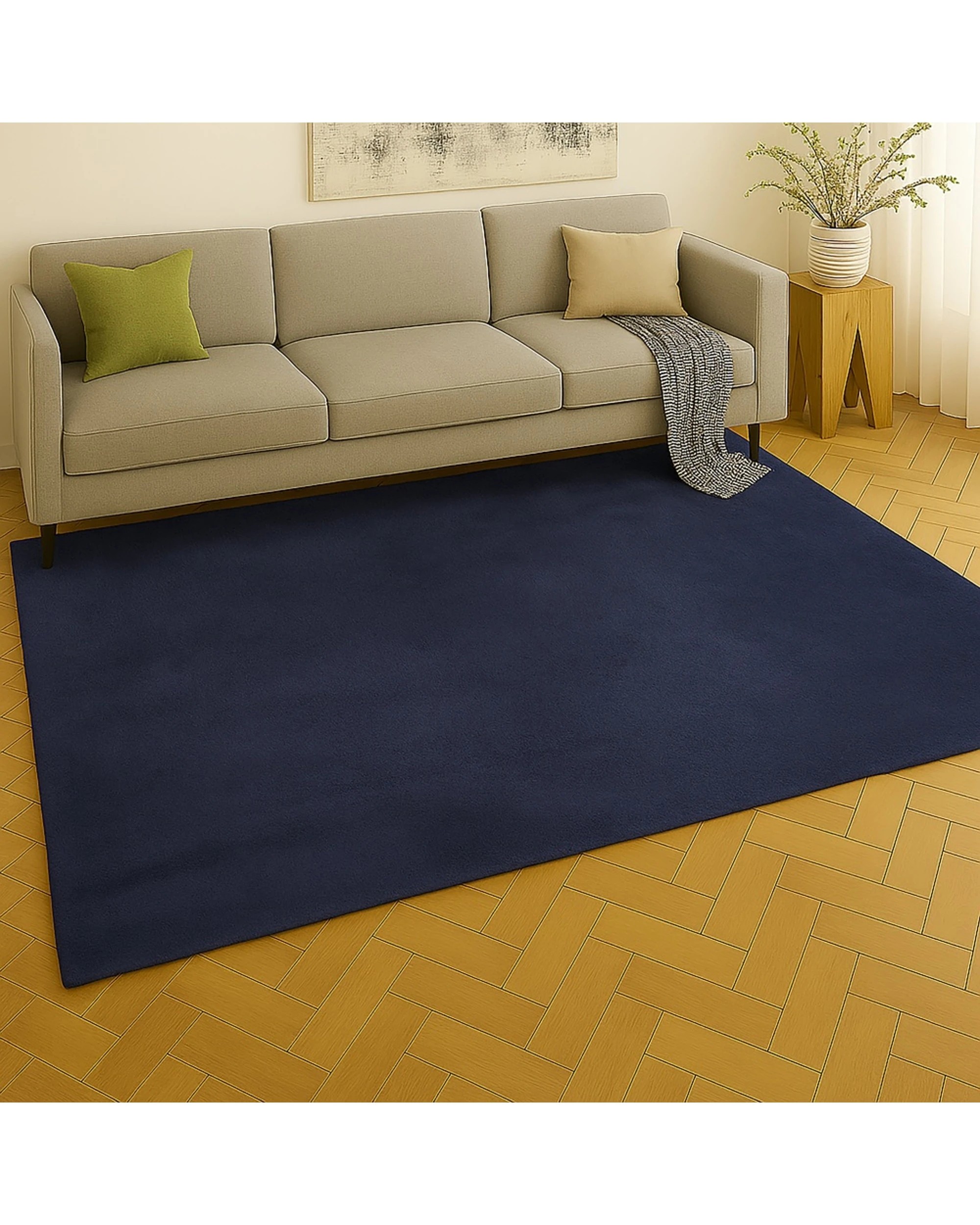 4 Urban Style Plush Rabbit Fur Rug Soft 10mm Pile Canvas Home Decor 240x340cm - Charcoal, 4 of 5