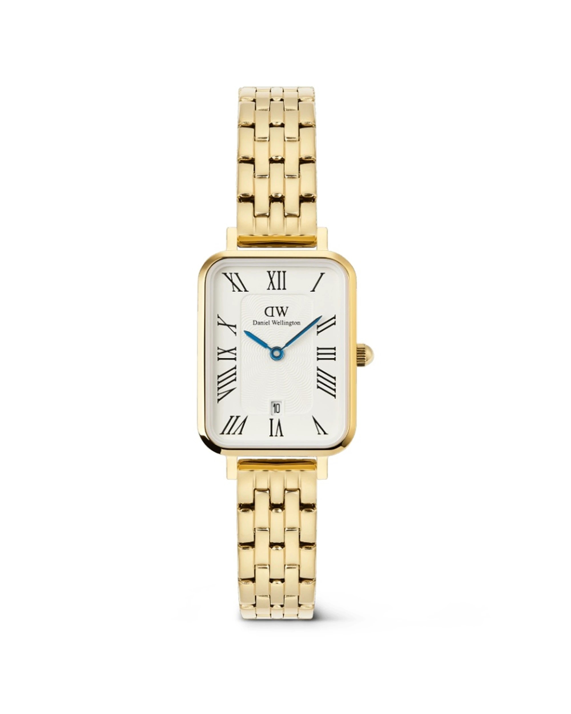 1 Daniel Wellington Quadro Roman Numerals Date 5-Link Gold Watch 20x26mm, 1 of 5