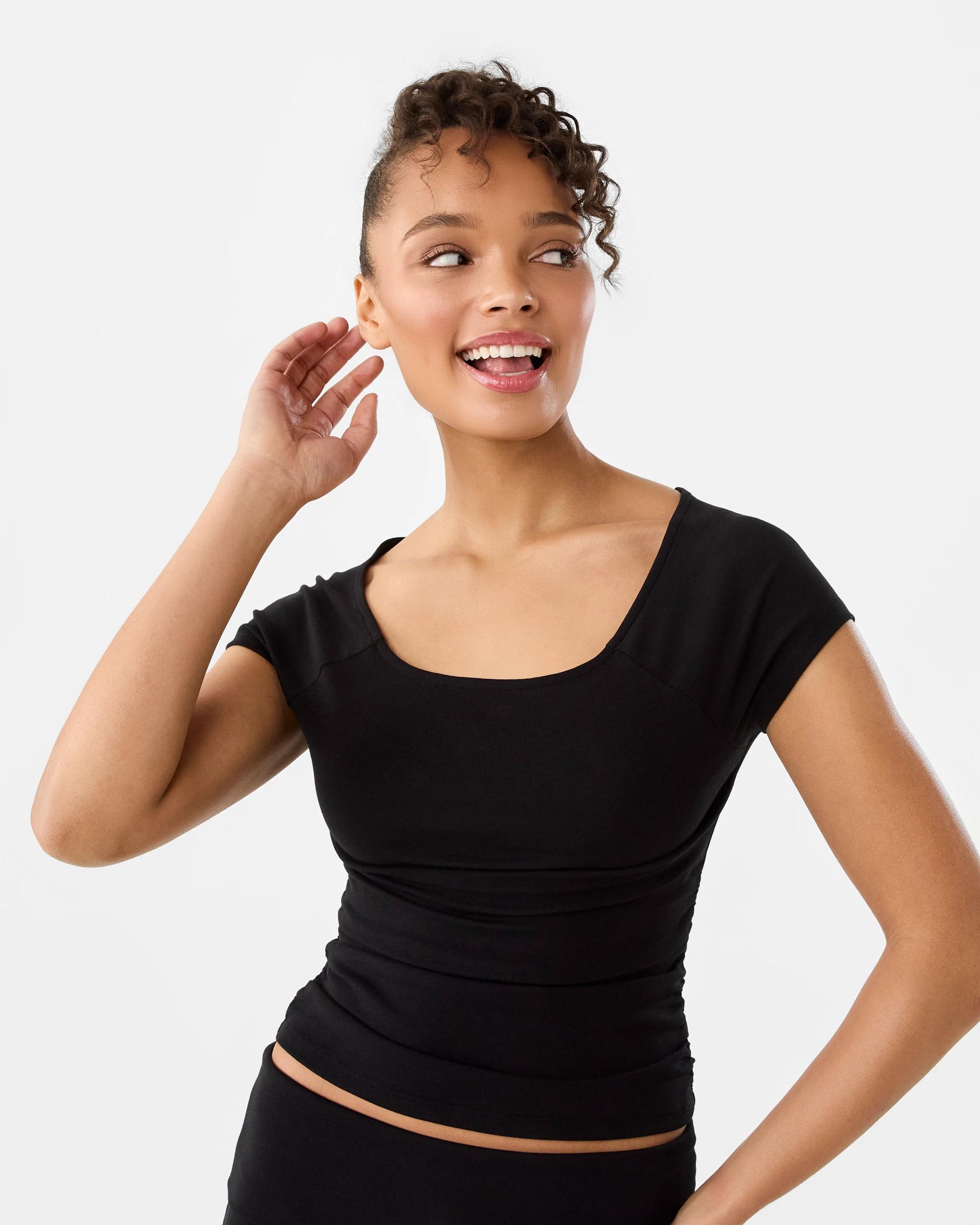 2 Off The Shoulder T-shirt Black, 2 of 7