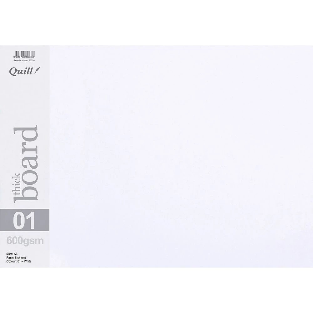 1 Quill A3 600gsm Board White 5 Pack, 1 of 1