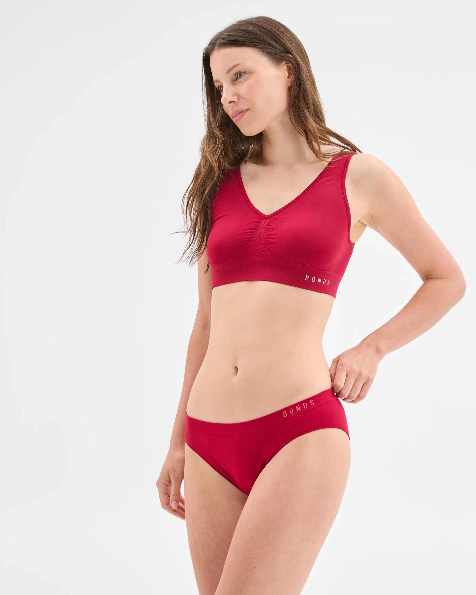 1 Bonds Womens Seamless Bikini Briefs CHERRY WINE, 1 of 4