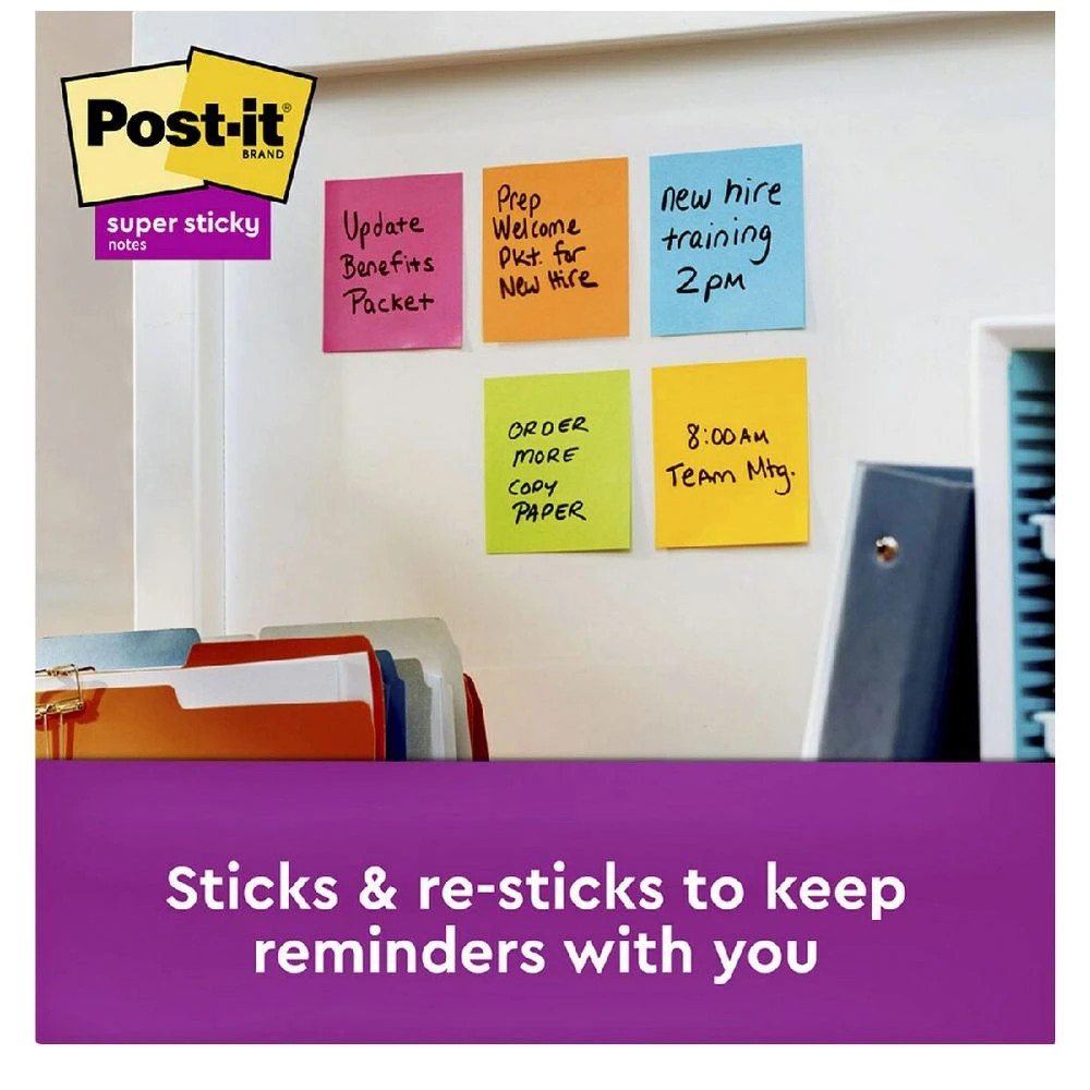 5 Post-it Super Sticky Notes 47 x 47mm Energy Boost 8 Pack, 5 of 10