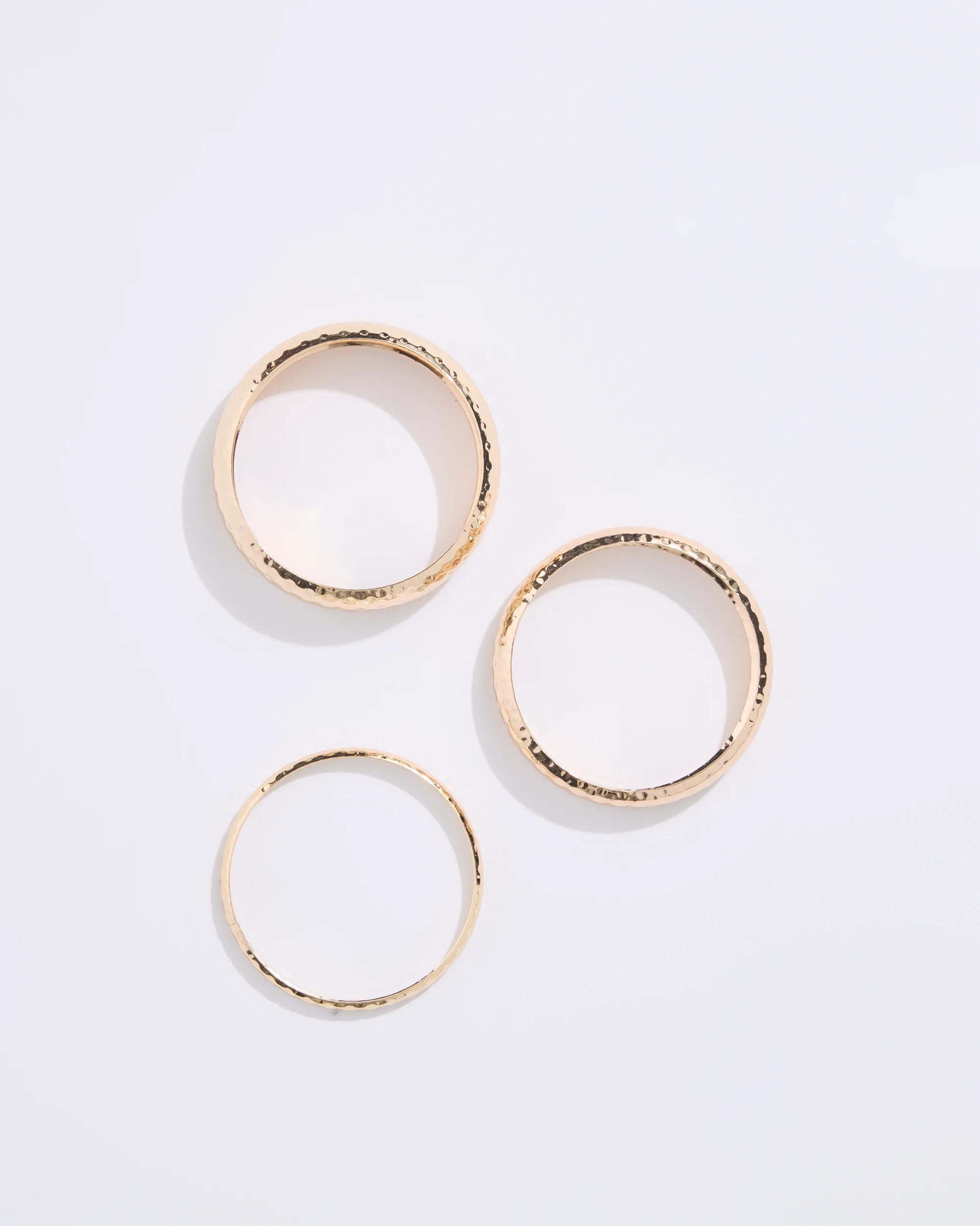 1 Target Woman 3 Pack Hammered Metal Bangle Set GOLD-TONE, 1 of 2