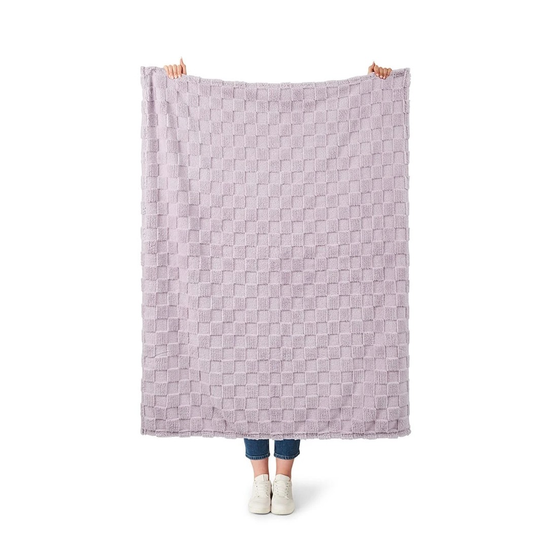 2 Soft Check Throw - Lilac, 2 of 6