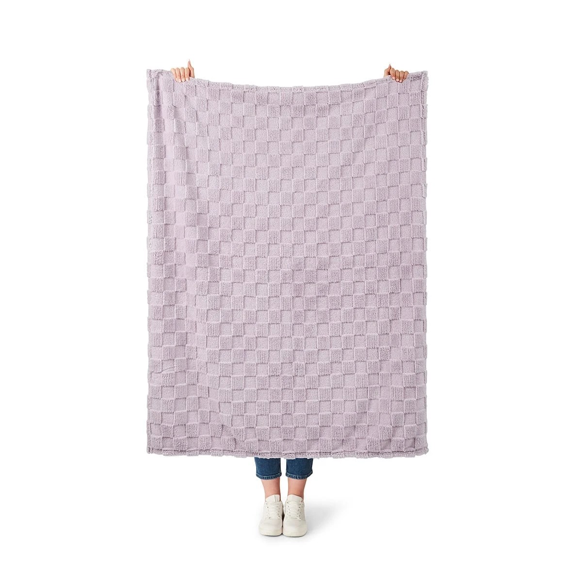 2 Soft Check Throw - Lilac, 2 of 6