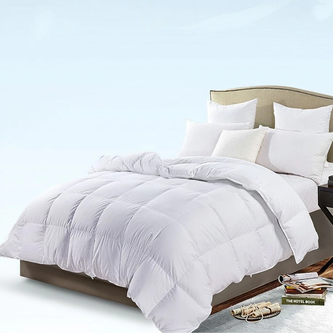 4 Giselle Bedding 700GSM Goose Down Feather Quilt Single - Single Bed - White, 4 of 8