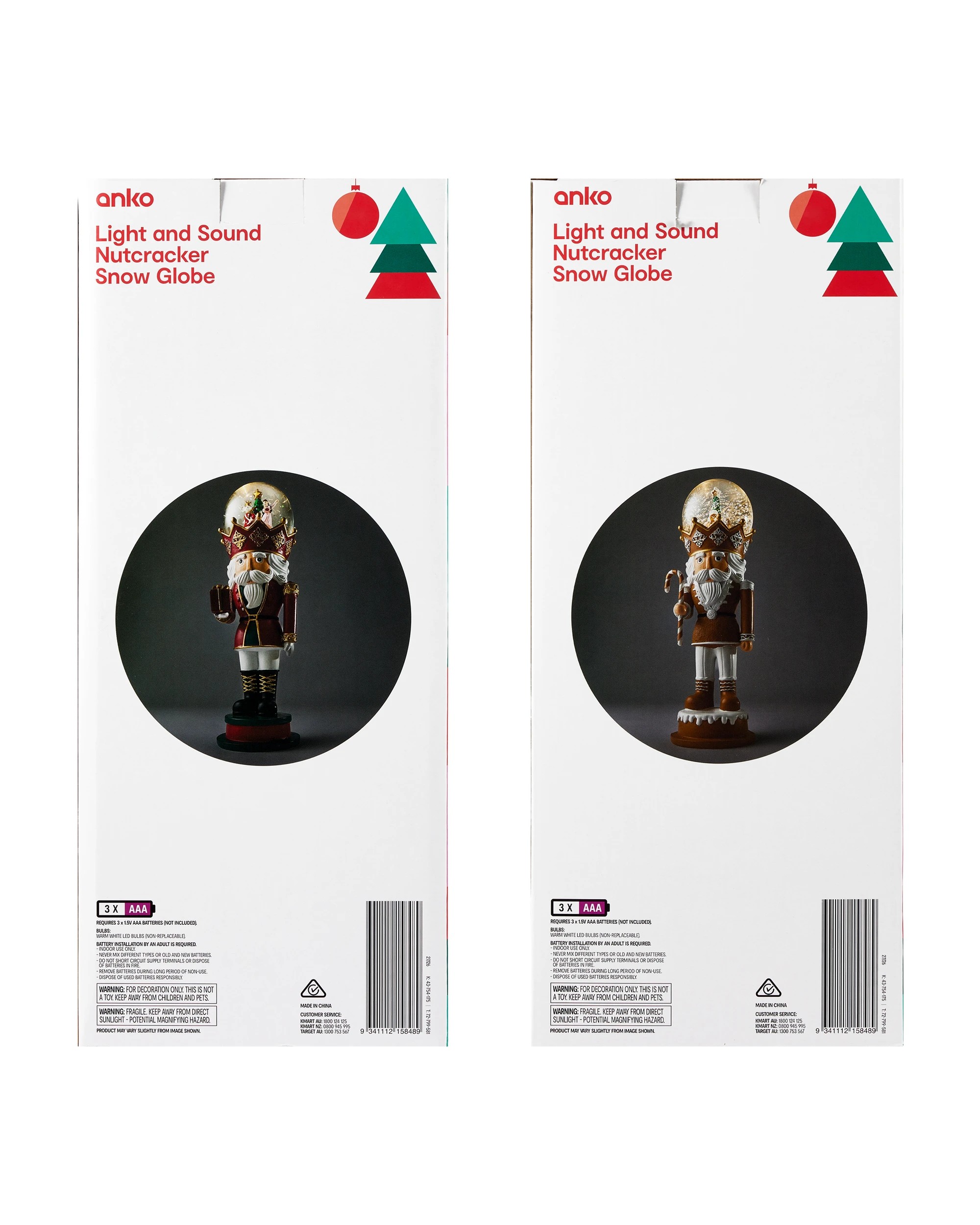 8 Light and Sound Nutcracker Snow Globe - Assorted, 8 of 8