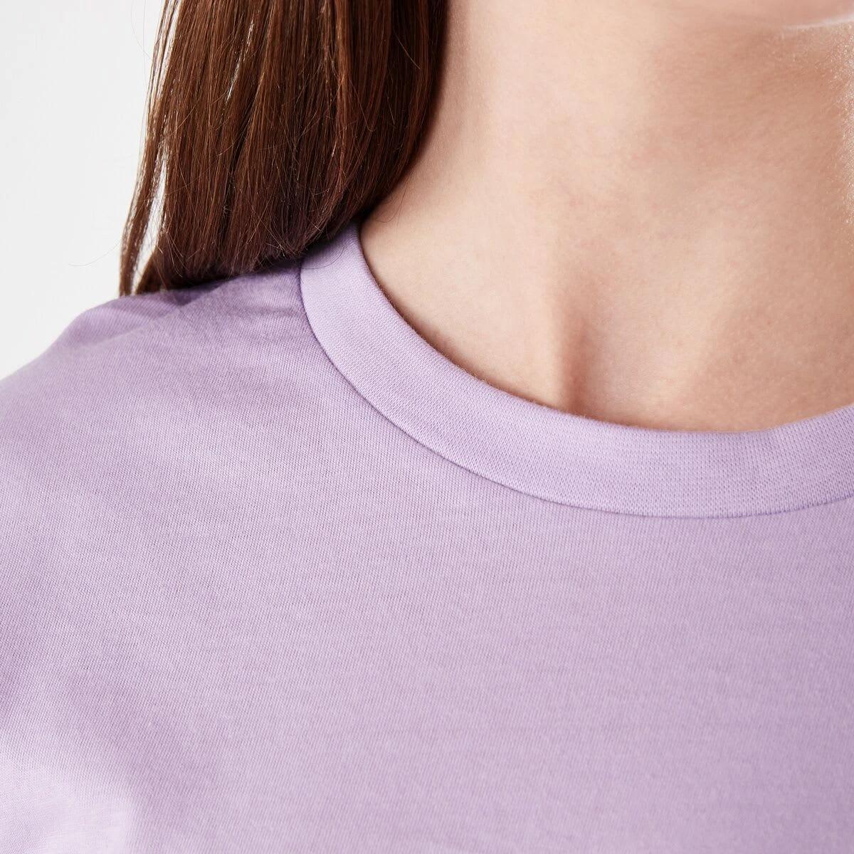 5 Short Sleeve Cropped Print T-shirt LEISURE CLUB PASTEL LILAC, 5 of 8