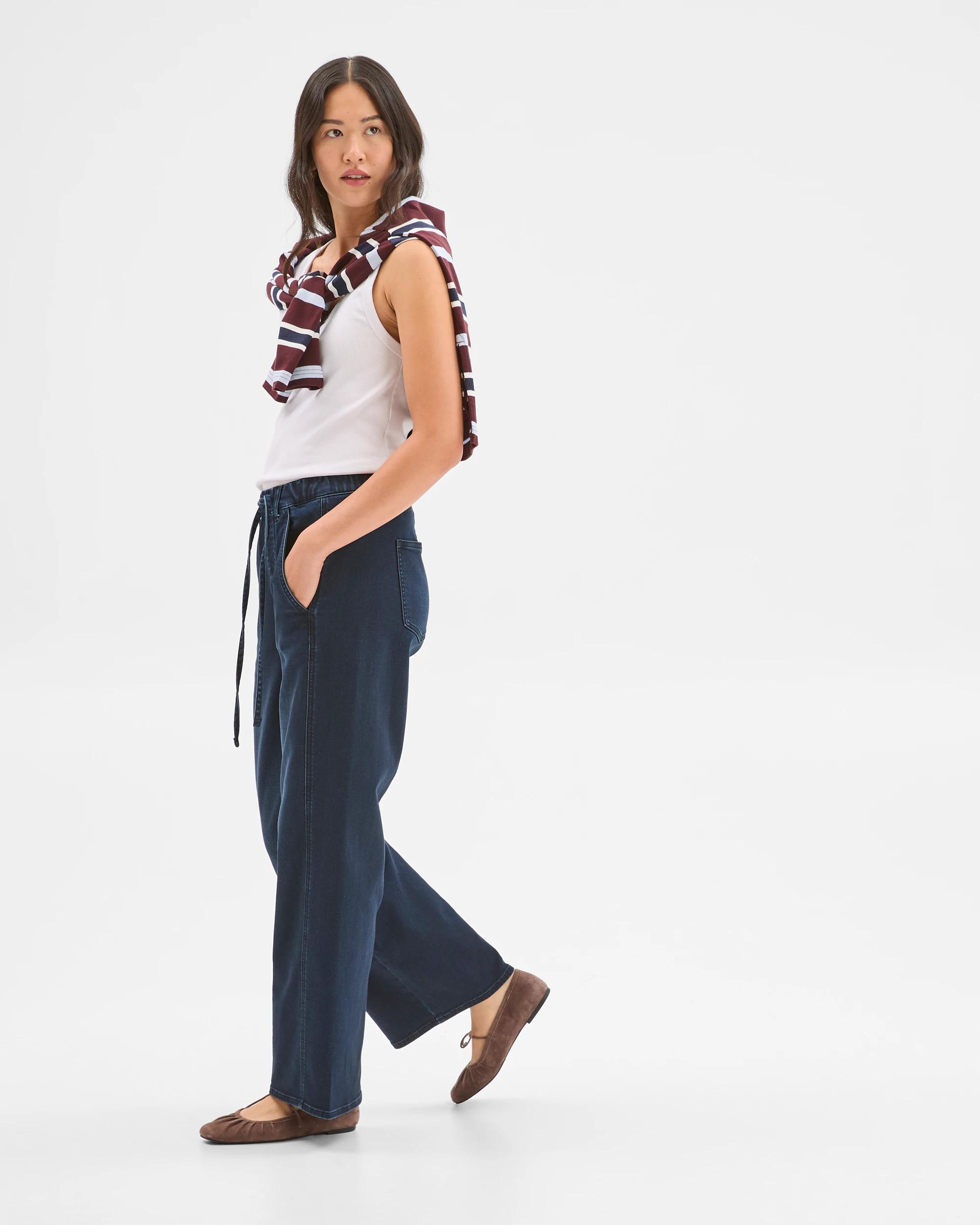 5 Target Denim Pull On Wide Leg Knit Denim Jeans MOONLIGHT, 5 of 5