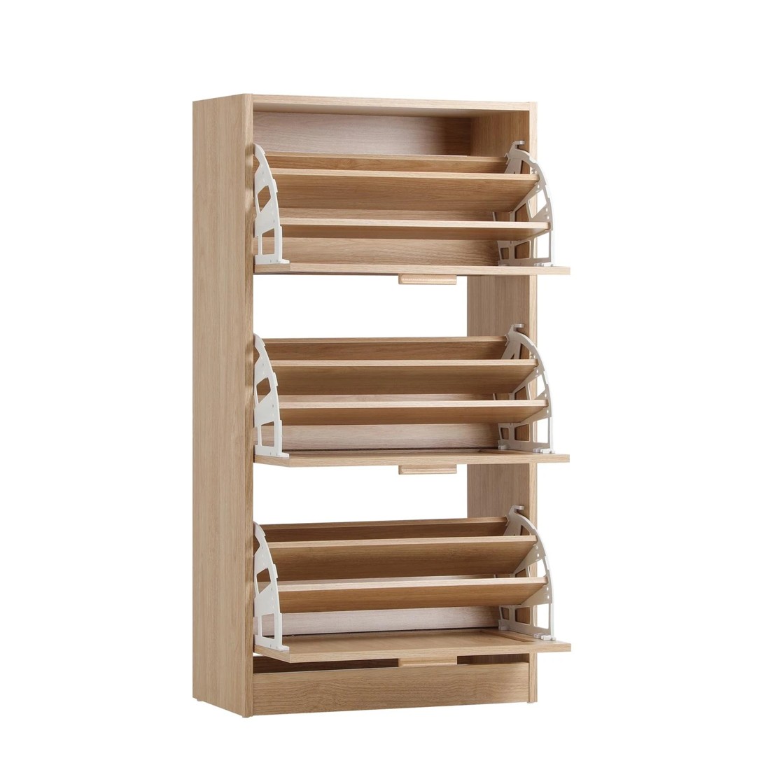 6 Oikiture Shoe Cabinet Storage 3 Doors Shoes Rack Organiser Rattan Shelf 45 Pairs
 - Natural, 6 of 9