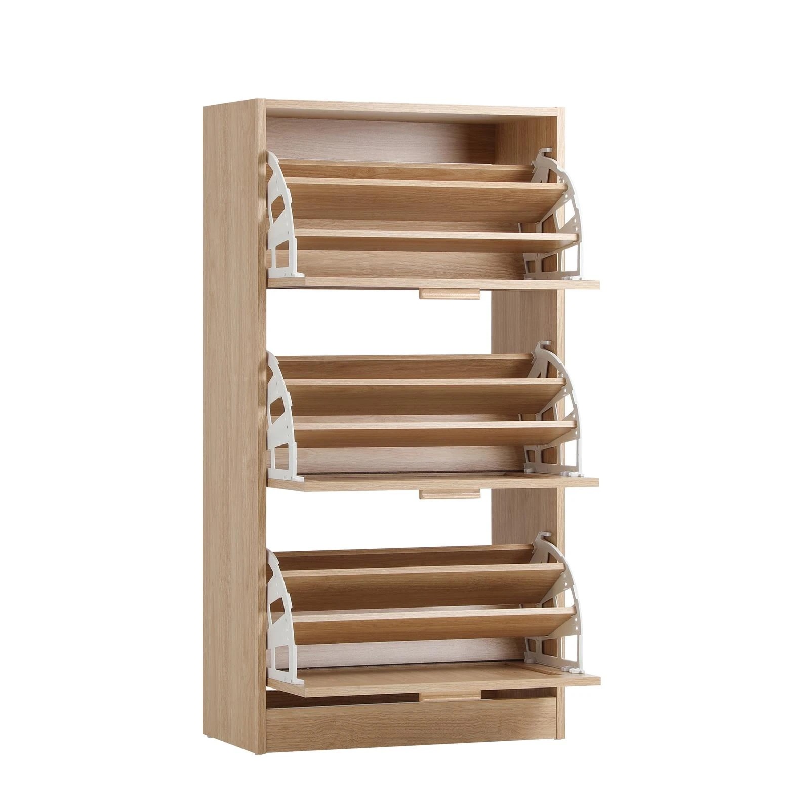 6 Oikiture Shoe Cabinet Storage 3 Doors Shoes Rack Organiser Rattan Shelf 45 Pairs
 - Natural, 6 of 9