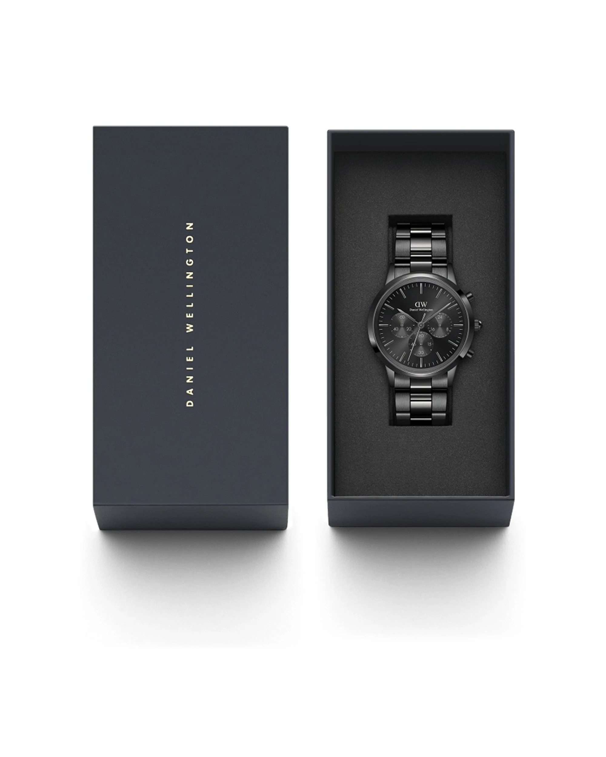 4 Daniel Wellington Iconic Chronograph Link Black Sunray Watch 42mm, 4 of 5
