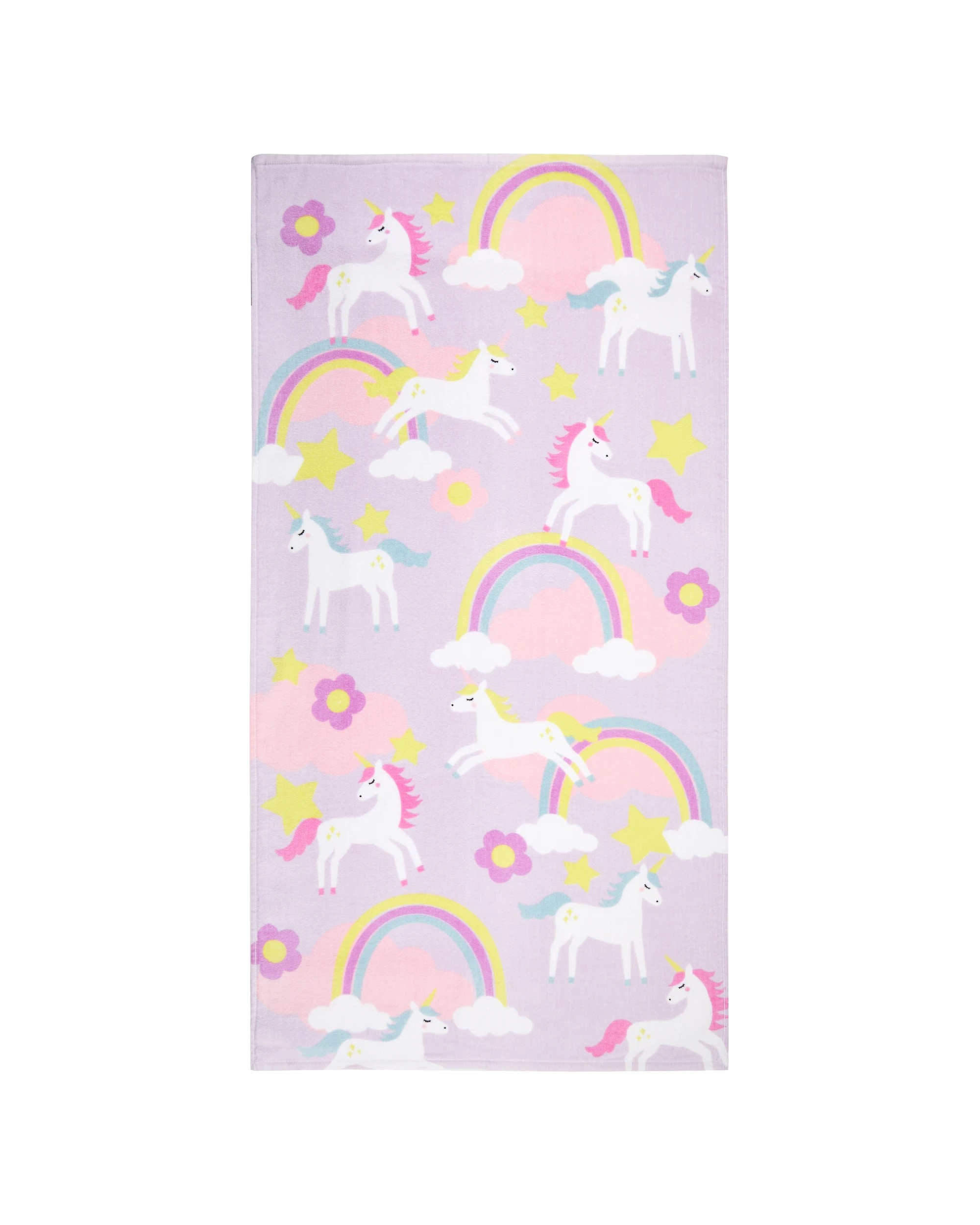 1 Cotton Velour Kids Beach Towel - Unicorn, 1 of 6