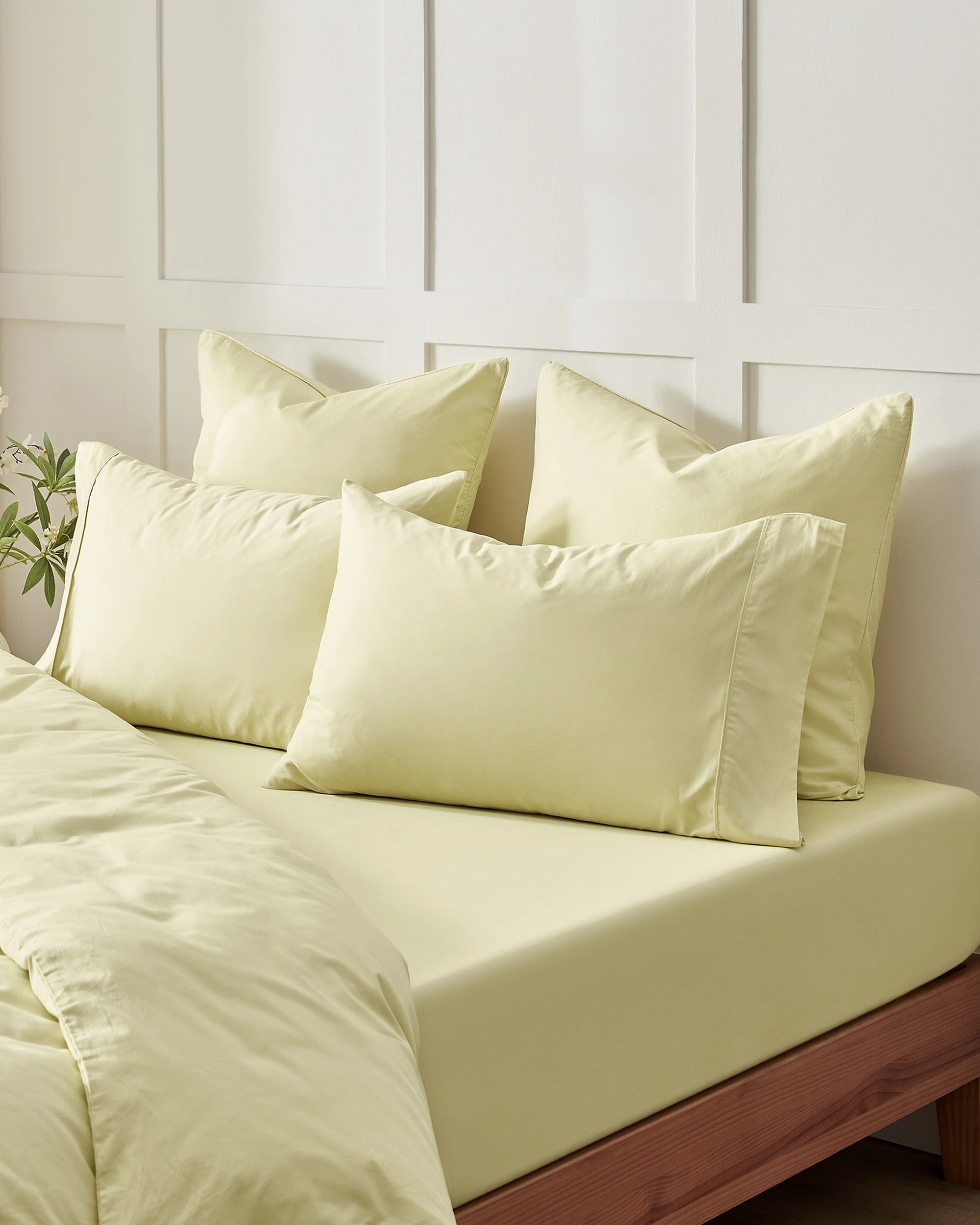 7 Dreamaker 400TC Premium Cotton Sateen Sheet Set - Queen Bed - Citron, 7 of 7