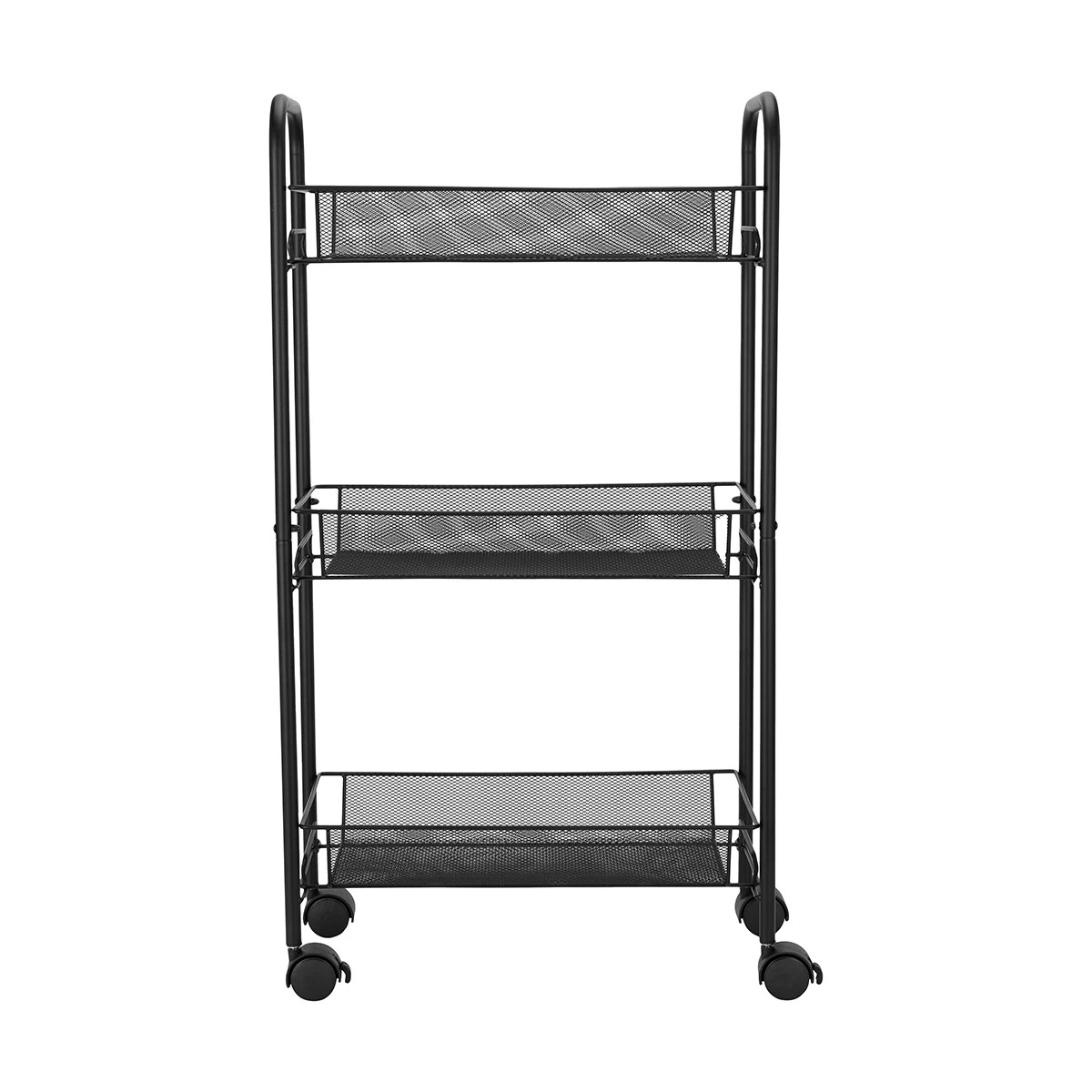 3 Slim Line Metal Trolley Black, 3 of 8