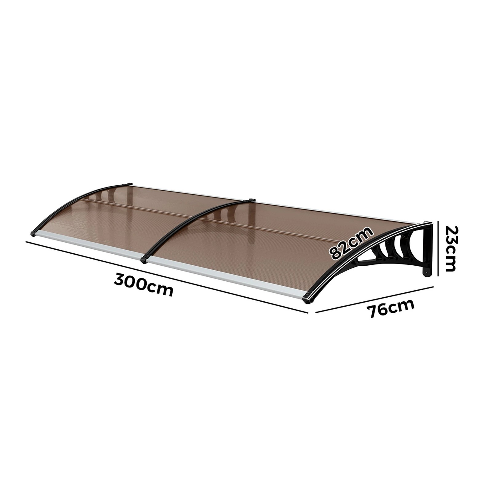 2 Livsip Window Door Awning Canopy Outdoor Patio Rain Cover Sun Shield 0.76mx3m - Brown, 2 of 8