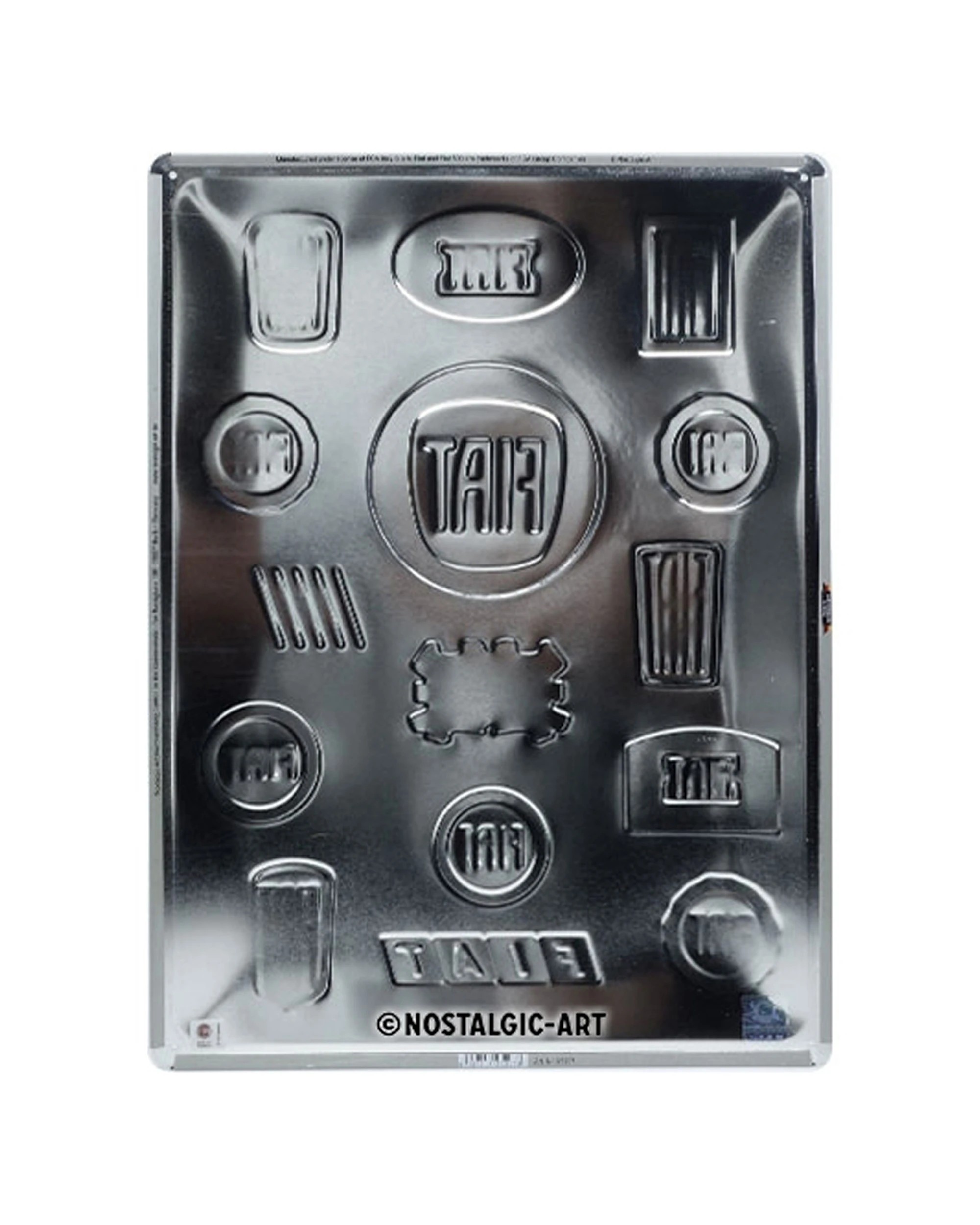 3 Nostalgic-Art Large 30x40cm Metal Wall Art Sign Plaque - Fiat Logo Evolution - Multi, 3 of 4