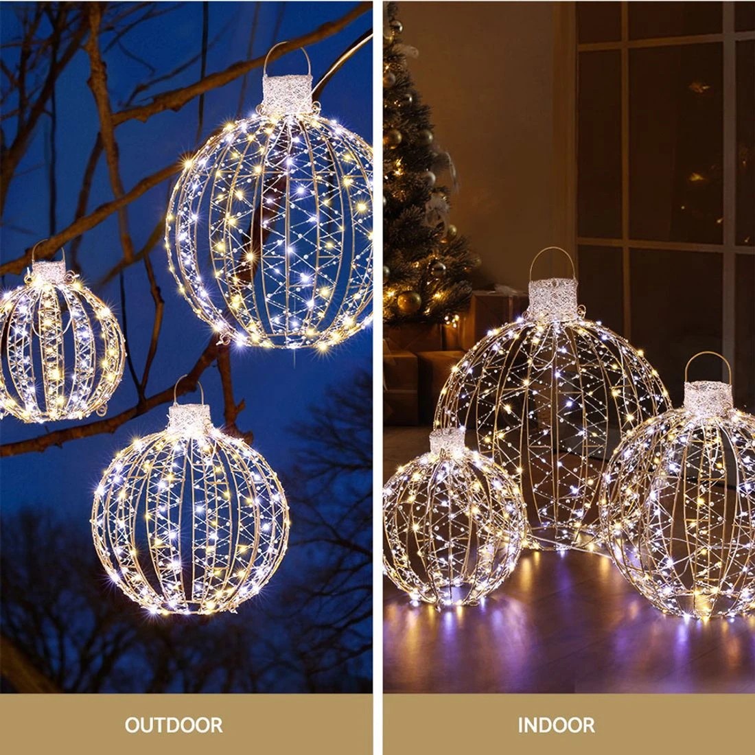 6 Jingle Jollys Christmas Lights 360 Led Fairy Light 3pcs Ball Decorations Set Led String Lights Indoor Outdoor - White, 6 of 7