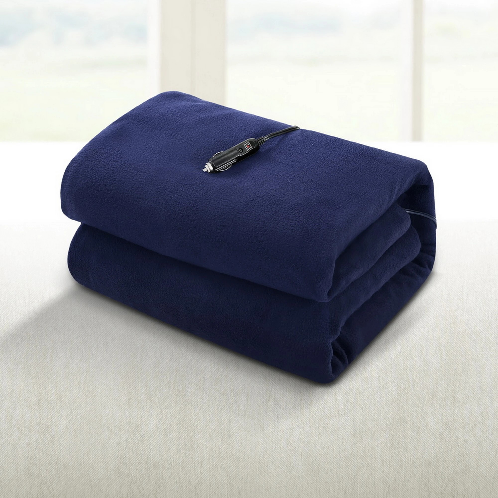 4 Giselle Electric Car Blanket Heated Travel Throw Ultra Soft Polyester 12V Plug Long Cord Portable Road Comfort - blue, 4 of 7