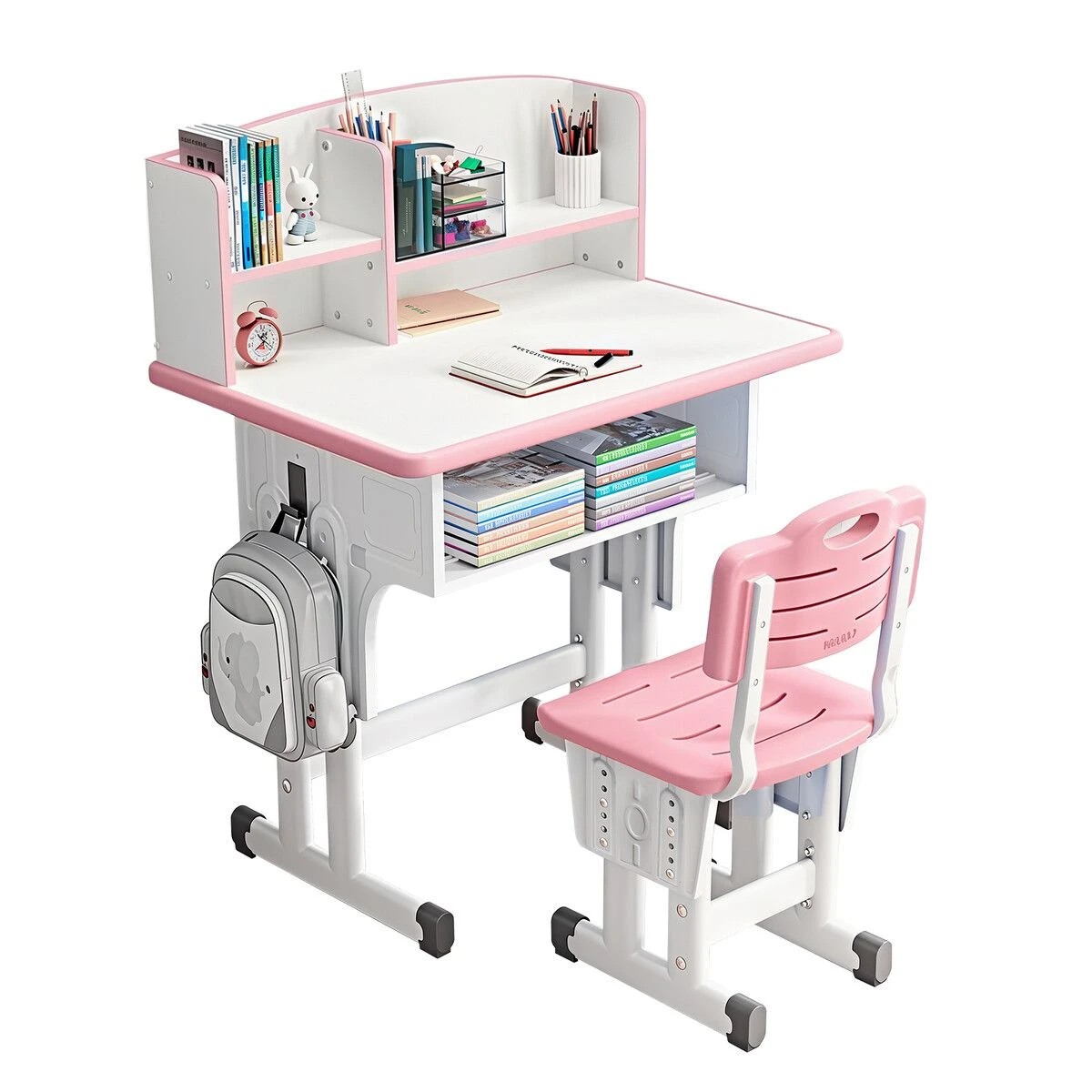 3 AUSWAY Ergonomic Study Desk and Chair Set Kids Childrens Writing Table, 3 of 3