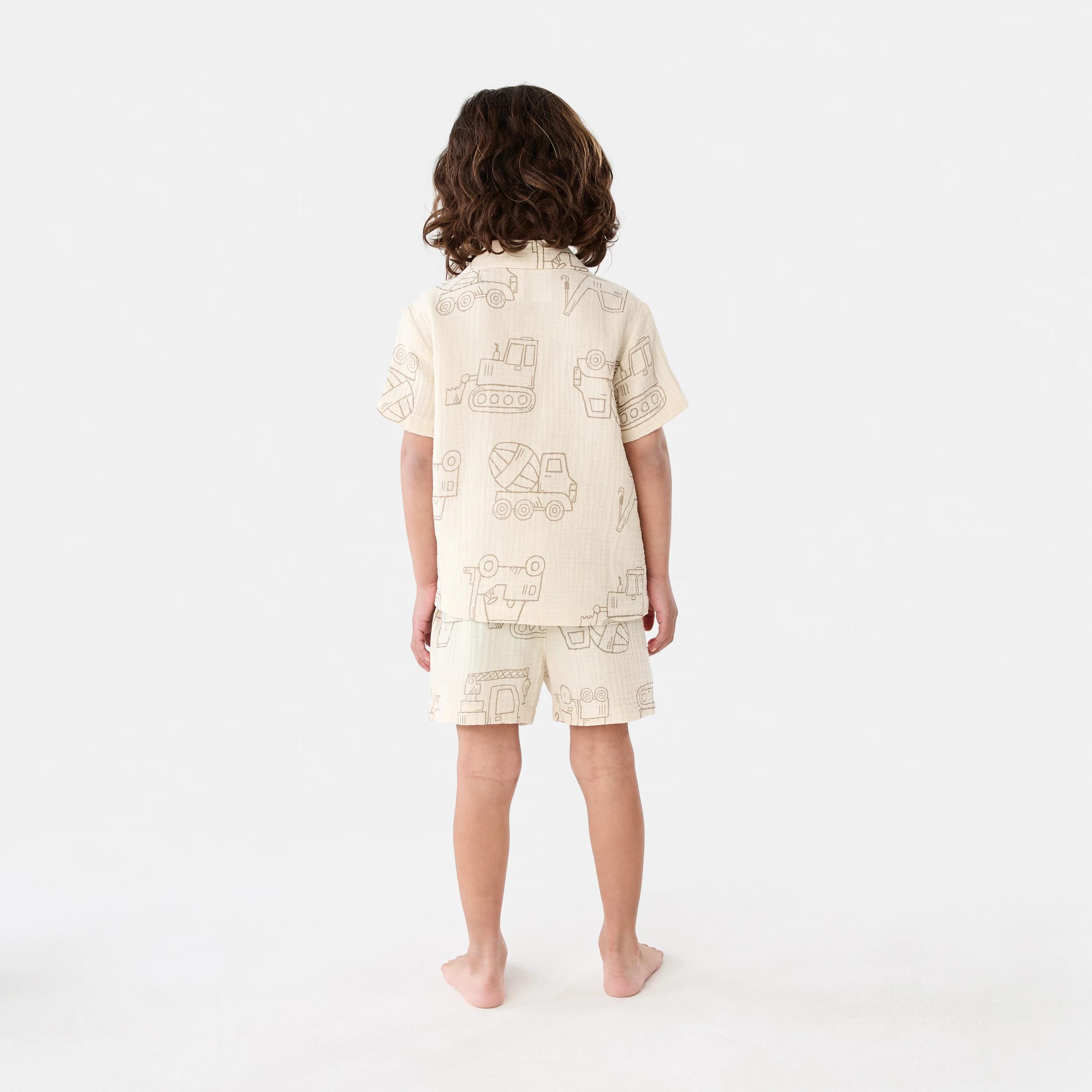 8 Short Sleeve Woven Pyjama Set LINE BUILDERS BRAZILIAN SAND, 8 of 10
