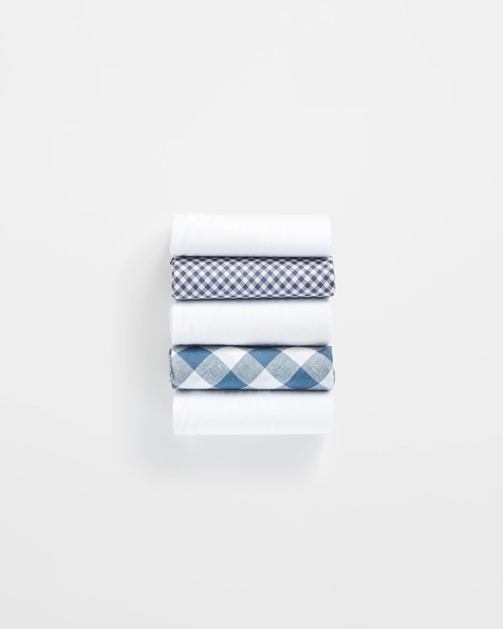 2 Target Mens 5 Pack Assorted Handkerchiefs NAVY GINGHAMS, 2 of 2