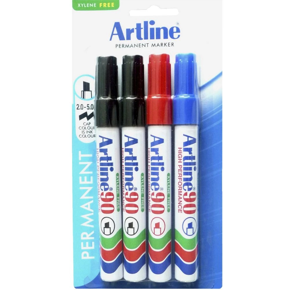 3 Artline 90 Permanent Markers Assorted 4 Pack, 3 of 5