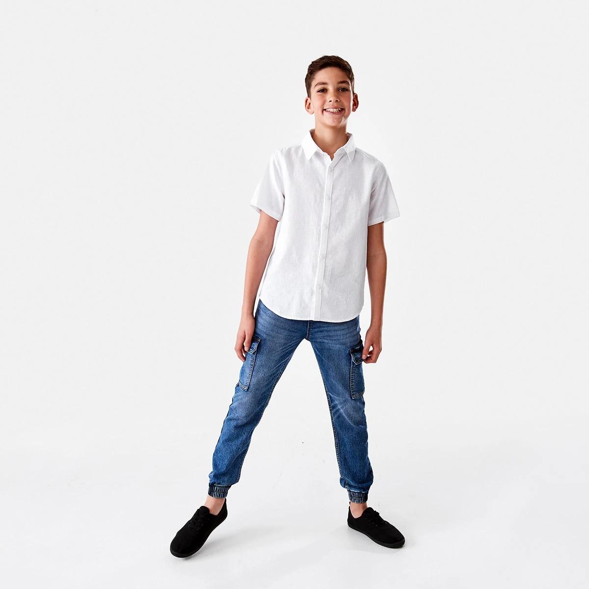 6 Short Sleeve Linen Shirt White, 6 of 9