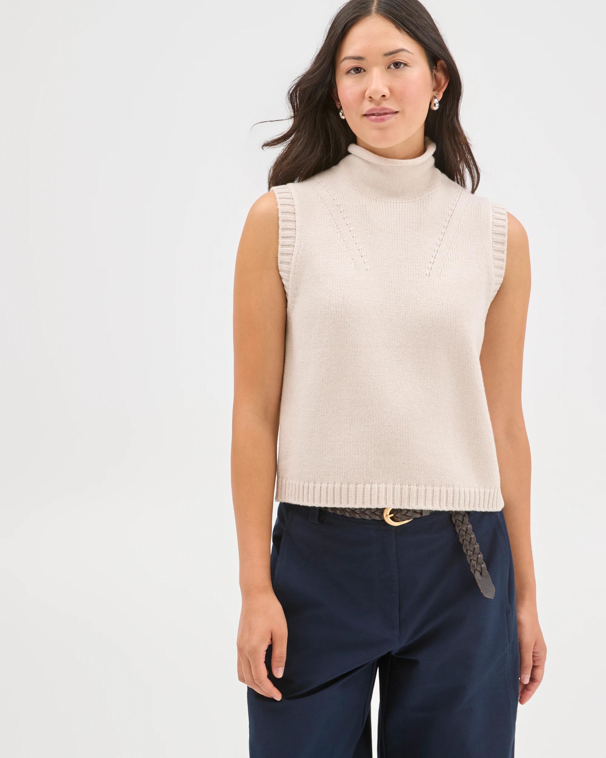 4 Target Woman Australian Cotton Blend High Neck Long Sleeveless Vest GREY MARLE, 4 of 7