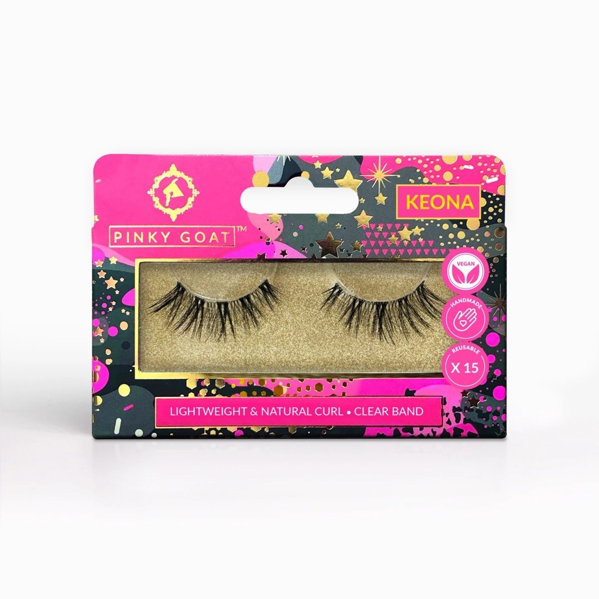 1 Pinky Goat Lightweight and Natural Curl Lashes - Keona, 1 of 3
