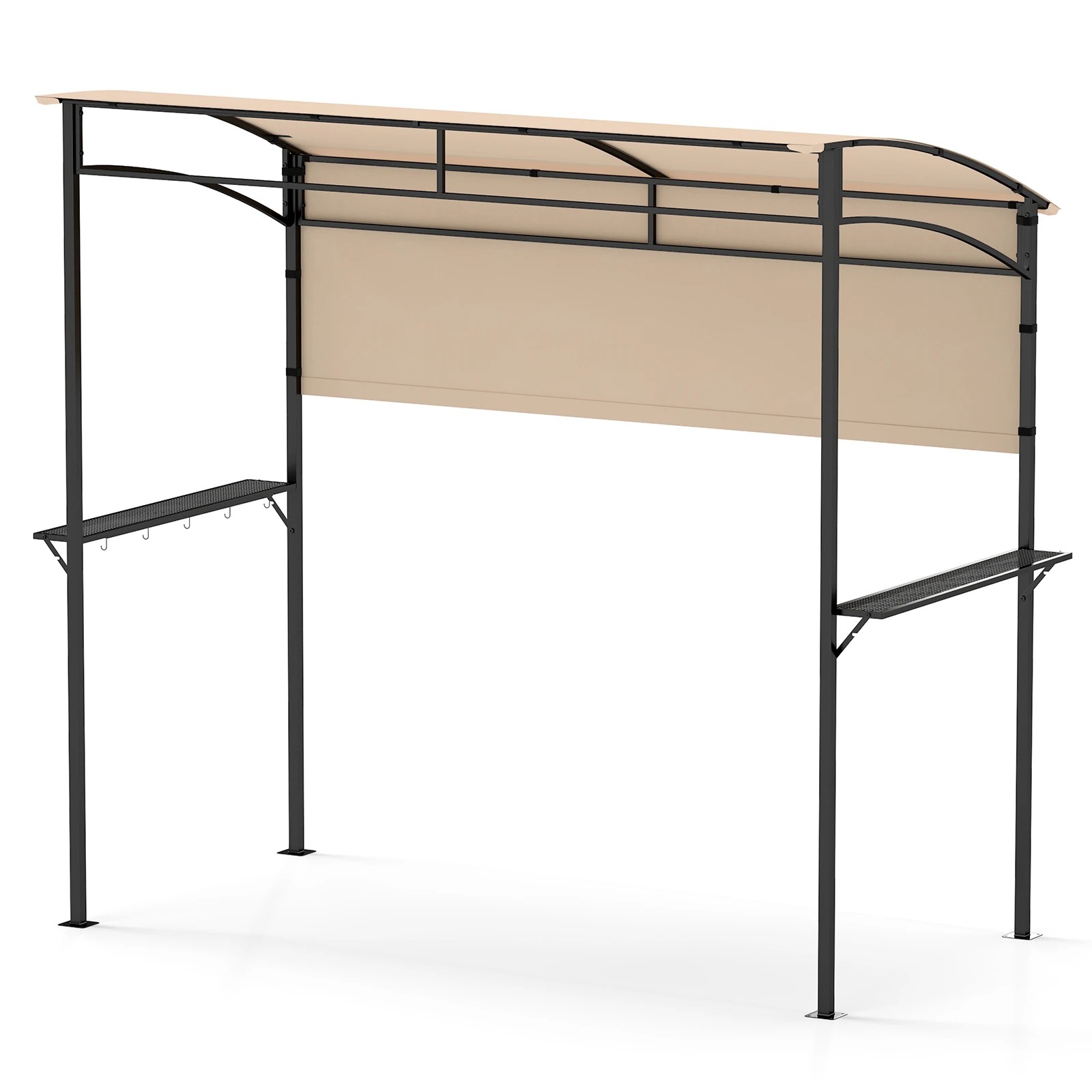 1 Costway Grill Gazebo BBQ Canopy Shelter Camping Barbecue Tent - Beige, 1 of 1