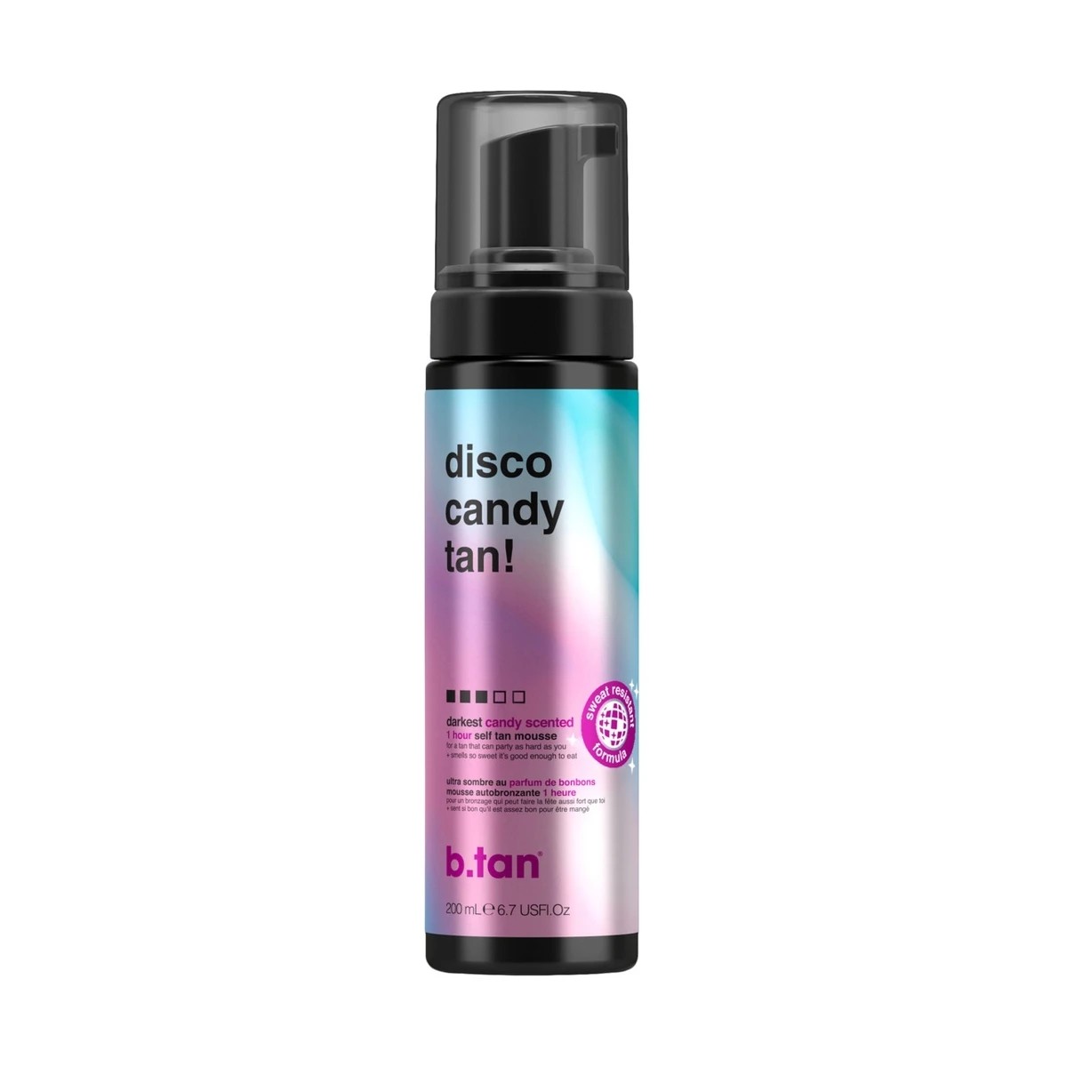 1 b.tan Disco Darkest Candy Scented Self Tan Mousse 200ml, 1 of 5