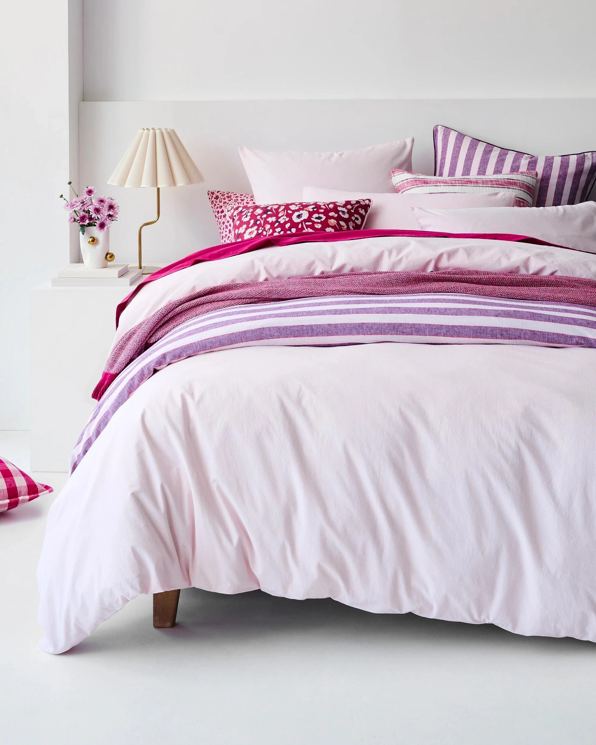 6 Arlo Cotton Stonewash Quilt Cover Set - Double Bed - Pink, 6 of 6