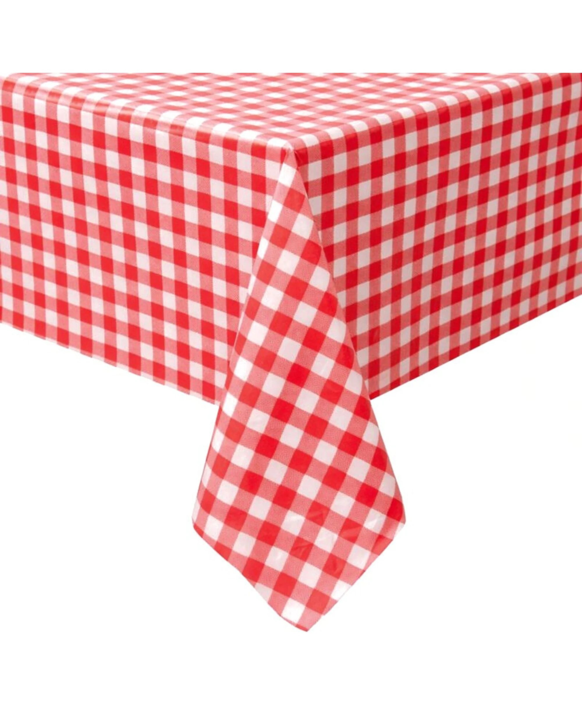 1 Unique Red Gingham Plastic Rectangular Tablecloth - Red, 1 of 1