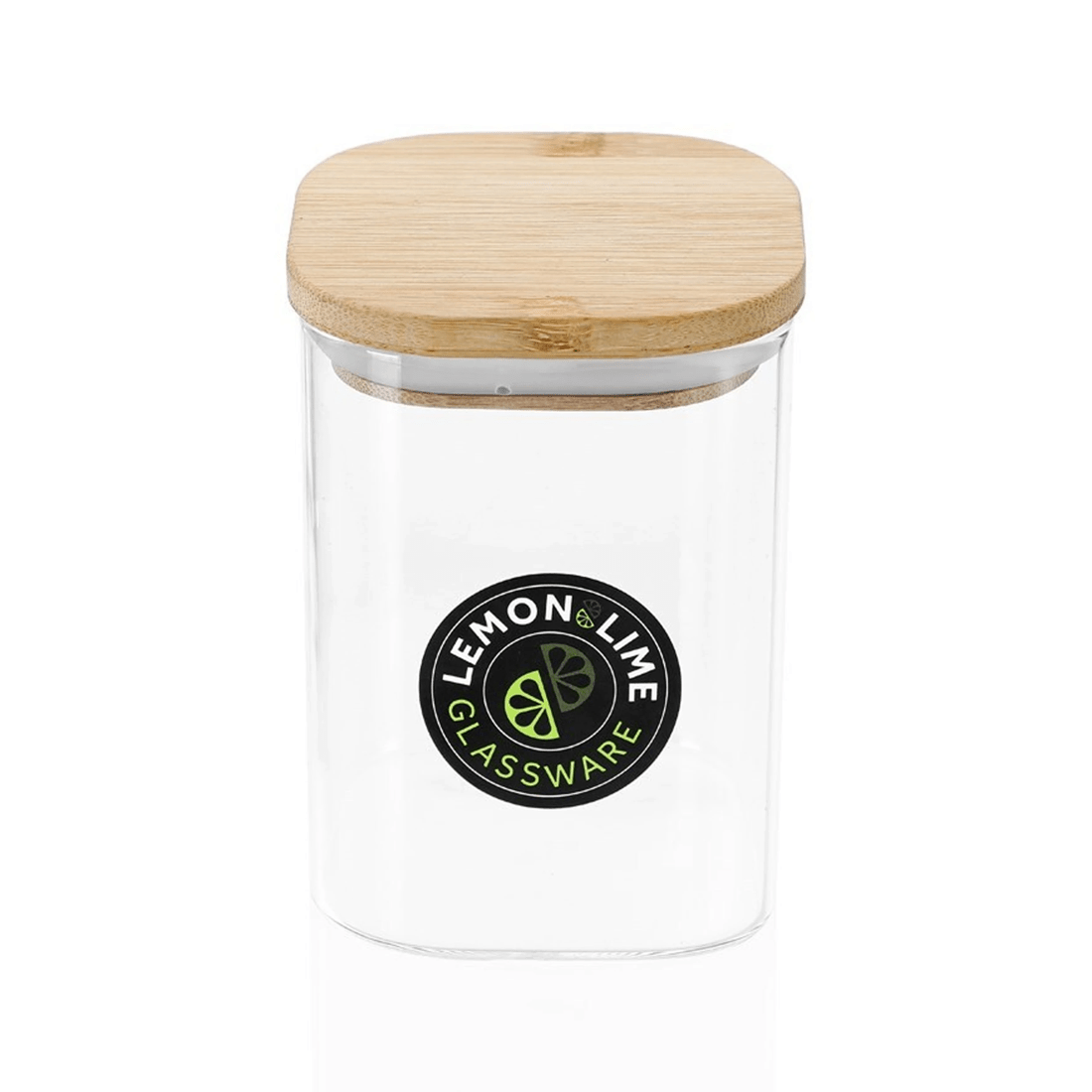 2 Lemon & Lime Camden Square Glass Jar 550ml Bamboo Lid Kitchen Storage Container
 - Natural, 2 of 5