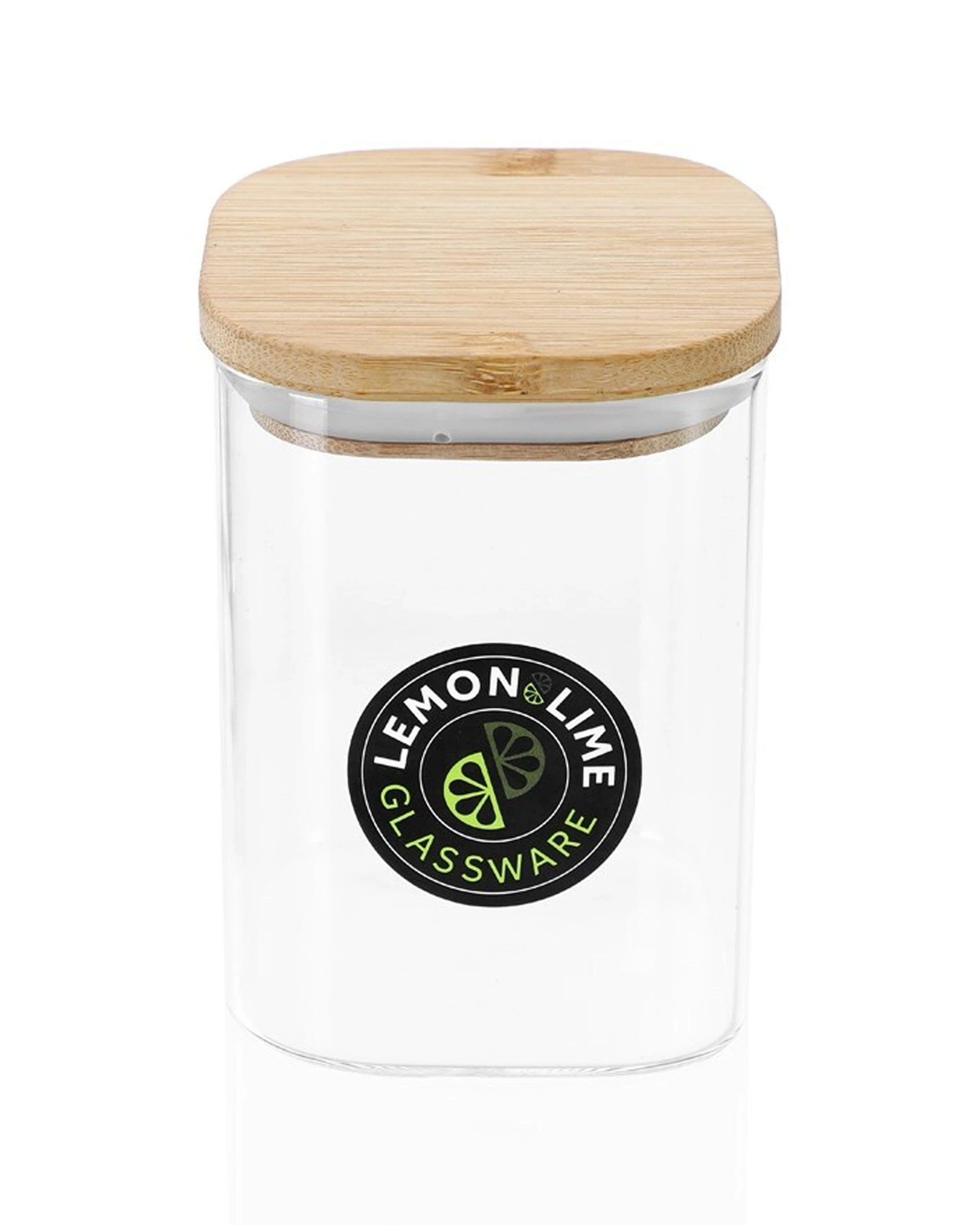 2 Lemon & Lime Camden Square Glass Jar 550ml Bamboo Lid Kitchen Storage Container
 - Natural, 2 of 5