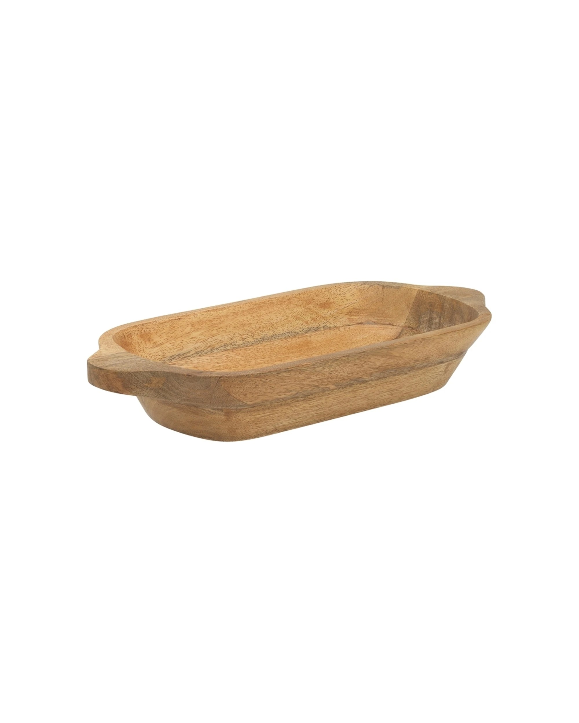 2 Ecology Mango Wood Kitchenware Drift Oval Shallow Bowl With Handle 37cm - Natural, 2 of 4