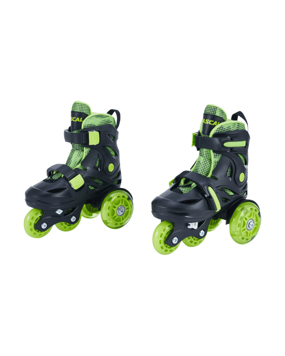 Tri Trainer Skates - Black and Green, Size 8.5 to 12