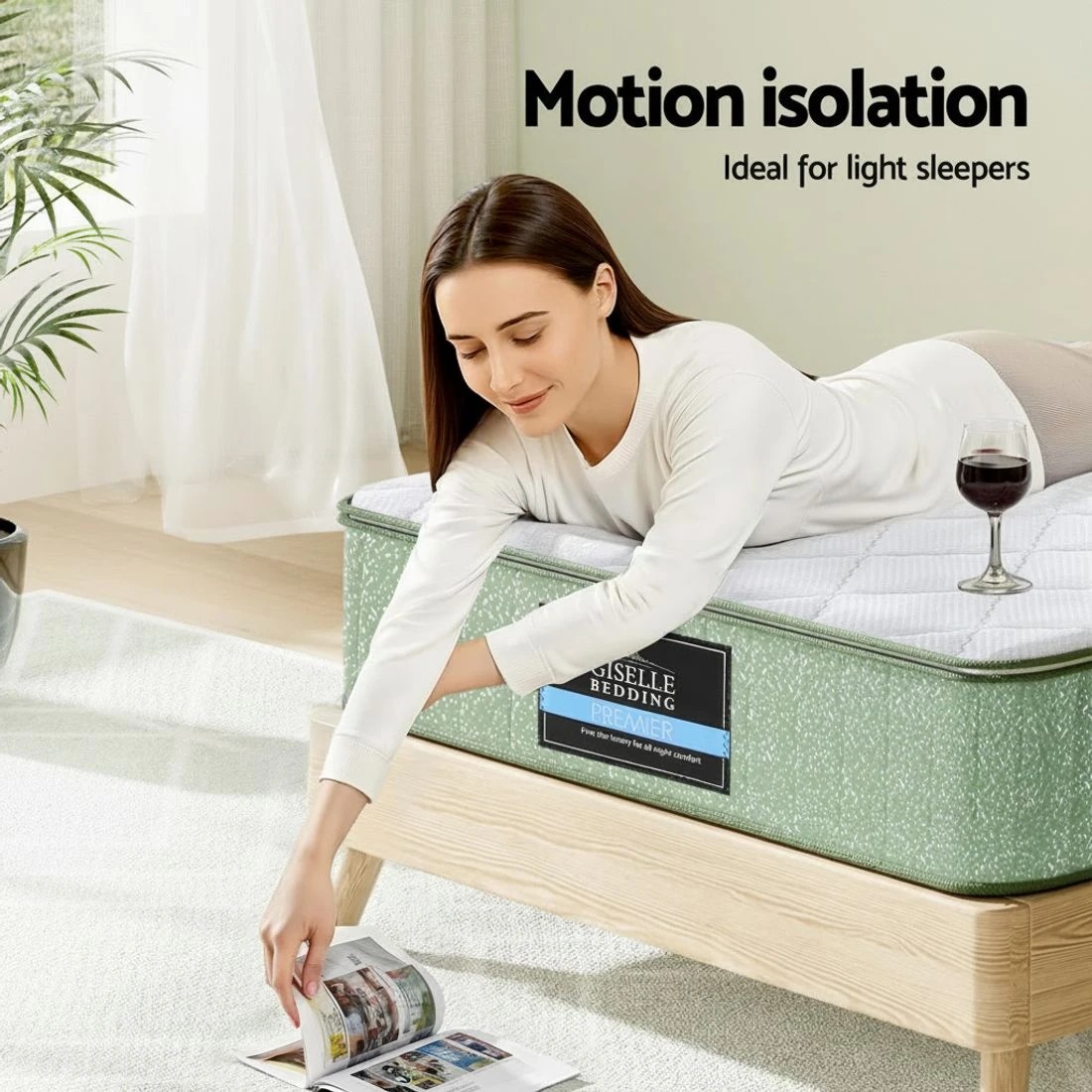 10 Giselle 25cm Memory Foam Mattress Dual Layer Zipper Cover Cool  Foam Mattresses Single - Single Bed - Green, 10 of 10