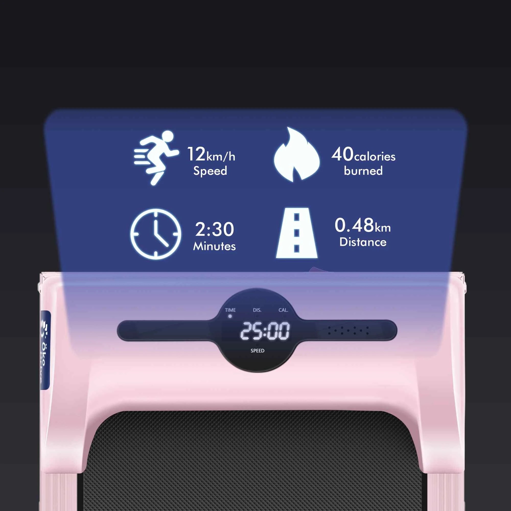 6 Black Lord Treadmill Electric Walking Pad Foldable Fitness Machine - Pink, 6 of 10
