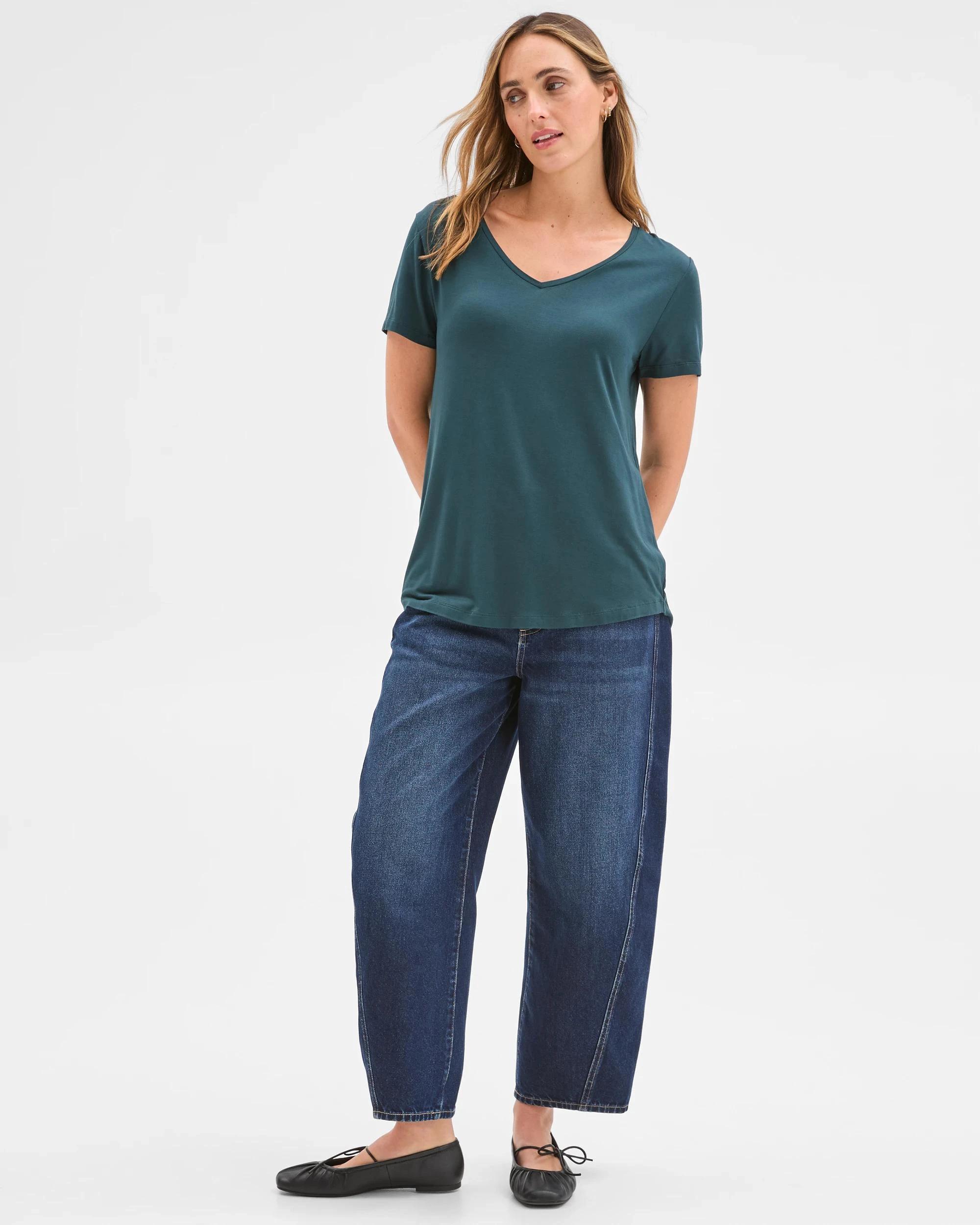 2 Target Woman Short Sleeve V-Neck T-Shirt MAGICAL FOREST, 2 of 5