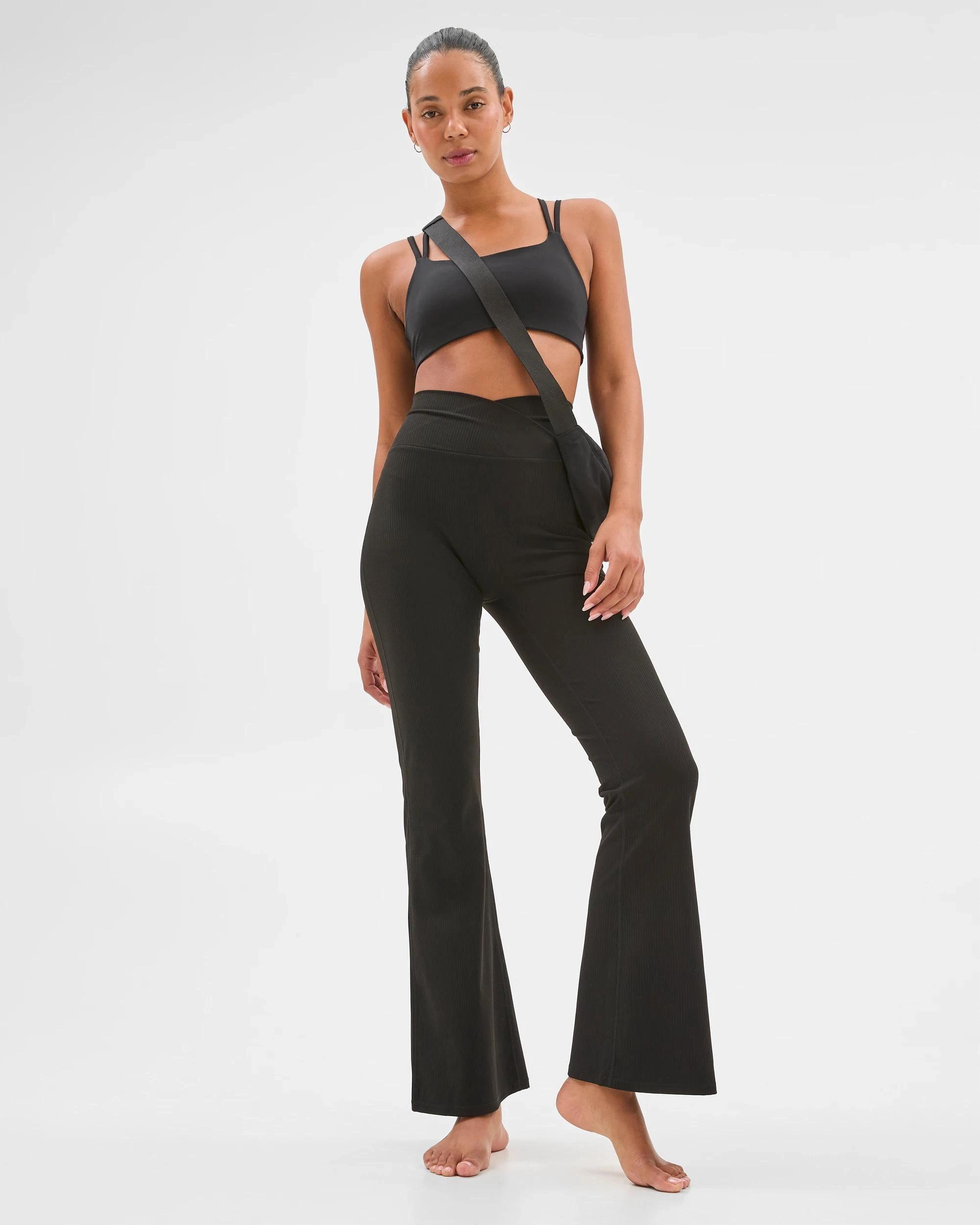 4 Target Active Studio Soft Rib Flare Pants BLACK, 4 of 5