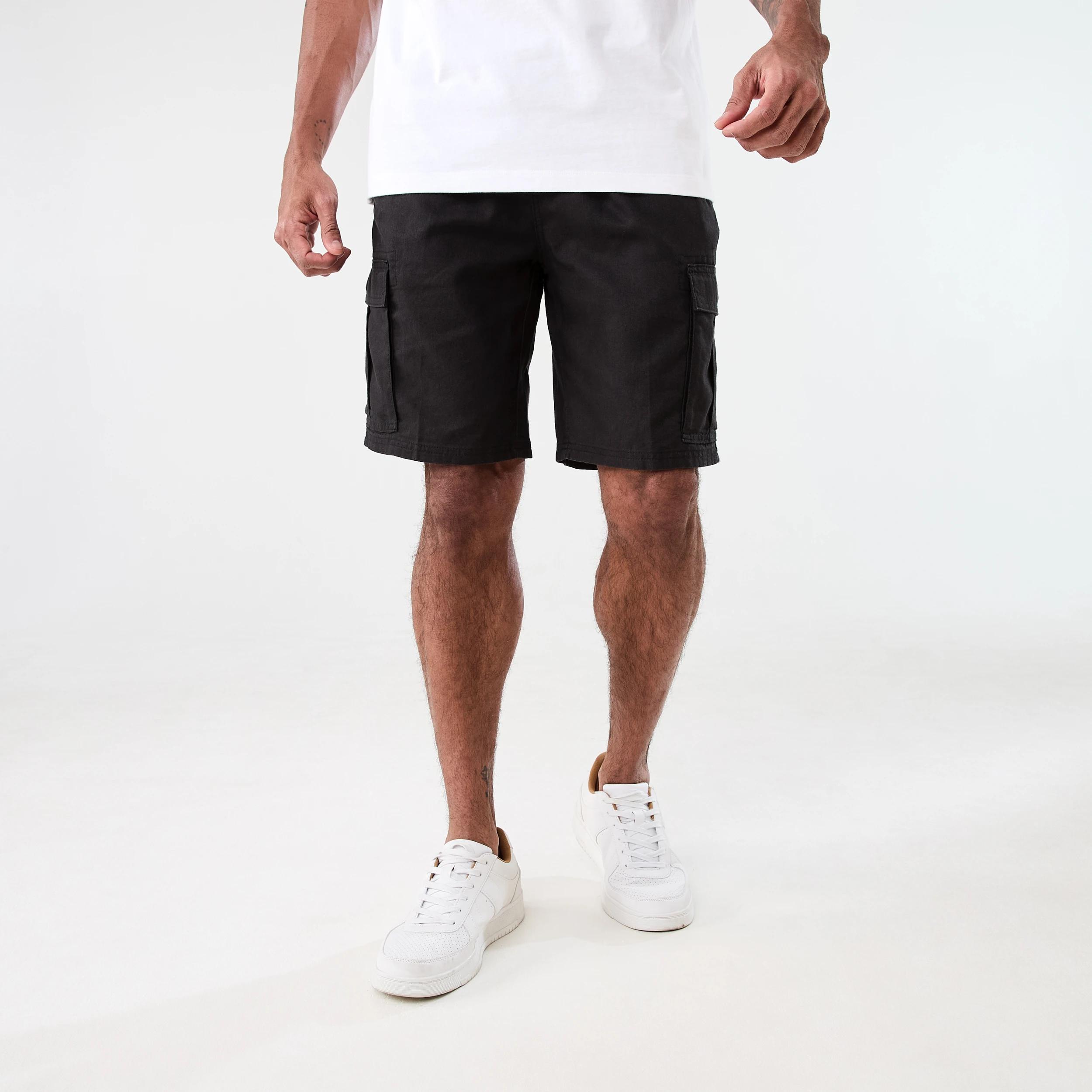 7 Cotton Linen Cargo Shorts BLACK, 7 of 7