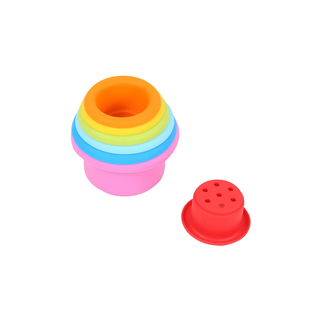 1 EDUCARE 7pc Stacking And Nesting Cups Bath Play Activity Toy Silicone 3 Years - Multi, 1 of 3