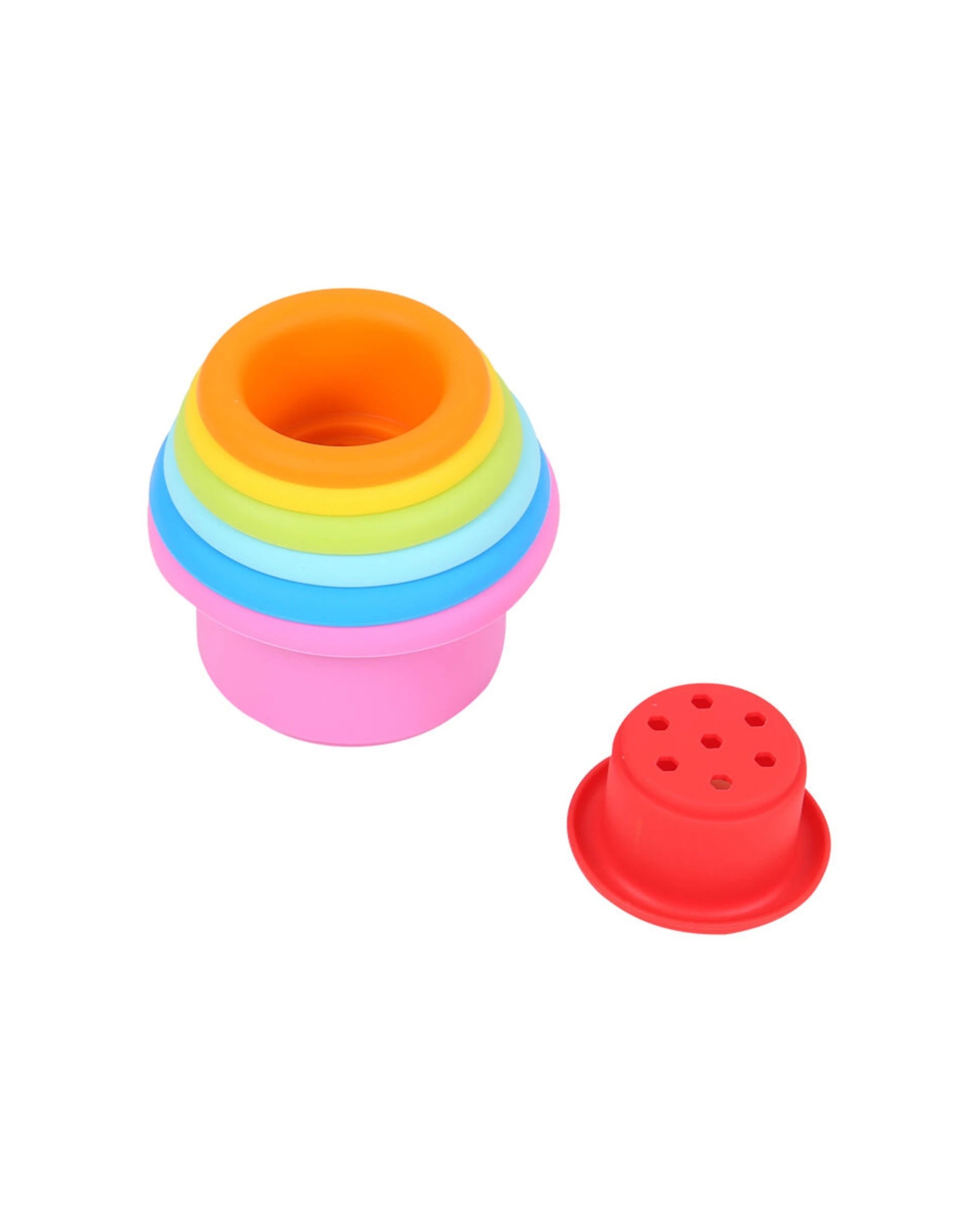 1 EDUCARE 7pc Stacking And Nesting Cups Bath Play Activity Toy Silicone 3 Years - Multi, 1 of 3