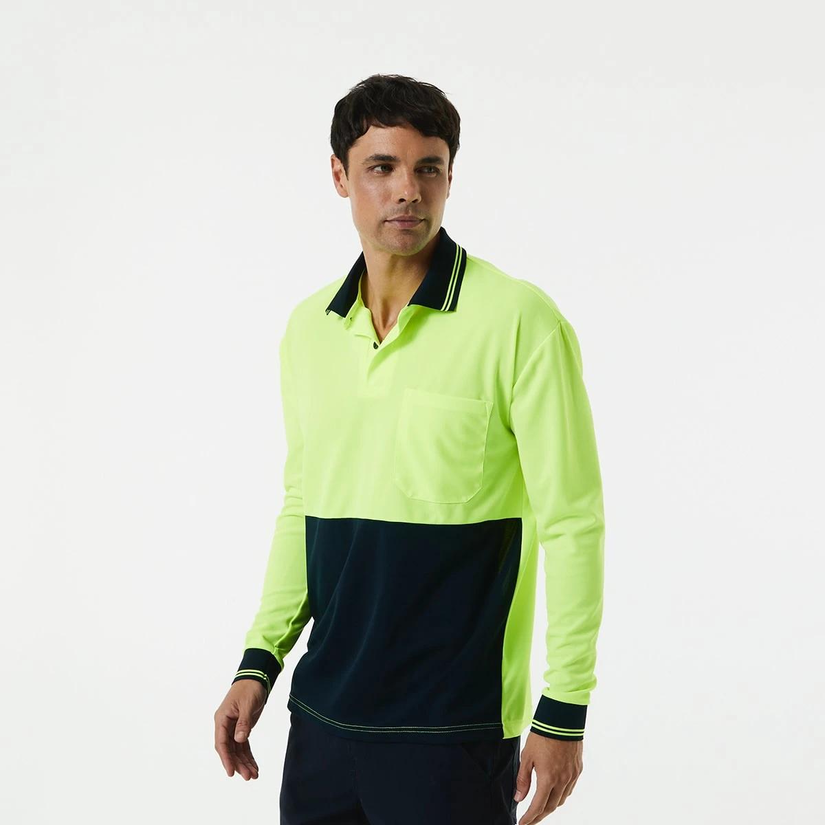 5 Hi-Visibility Long Sleeve Polo Shirt Yellow, 5 of 10