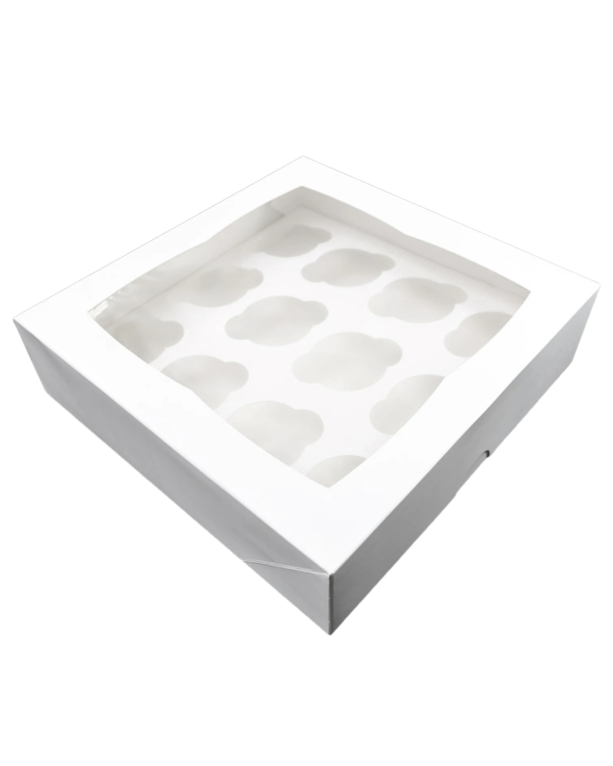 1 Papyrus & Co Papyrus & Co White Cupcake Box with PVC Window 12 Hole - White, 1 of 2