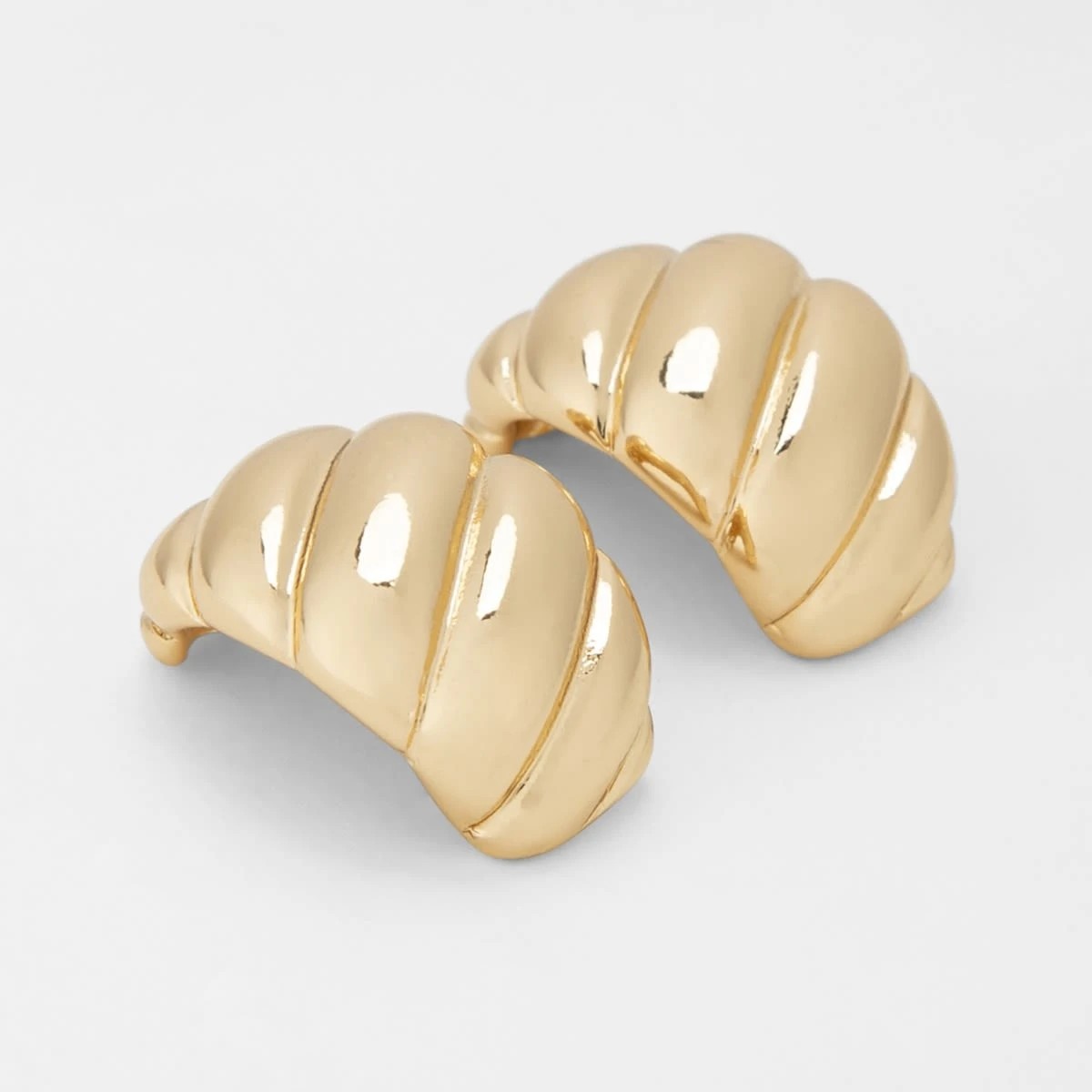 2 Croissant Teardrop Earrings - Gold Tone, 2 of 4