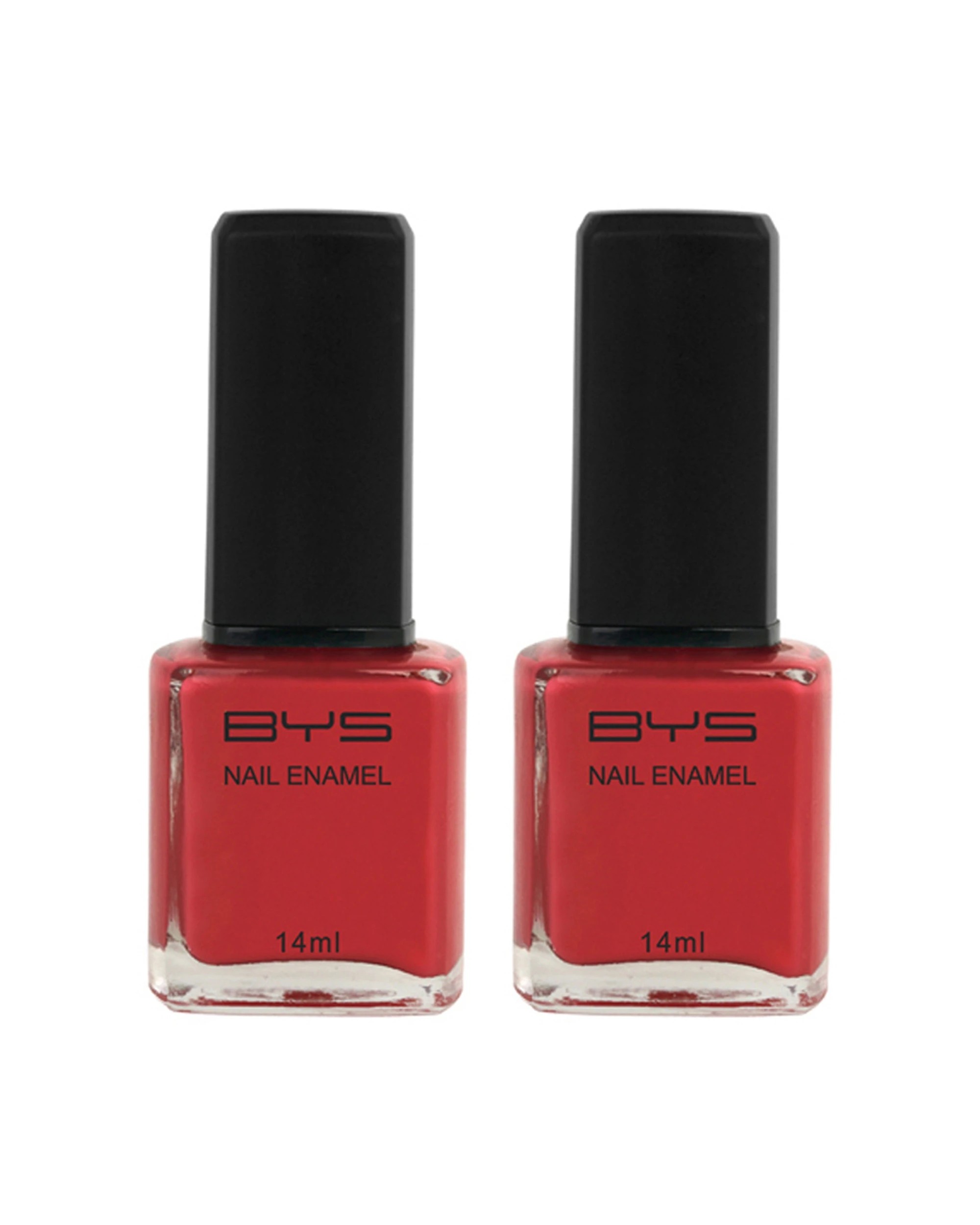 1 BYS 2PK BYS Kiss Me Nail Polish Twin Pack Long Wearing Chip Resistant 14ml - Red, 1 of 2